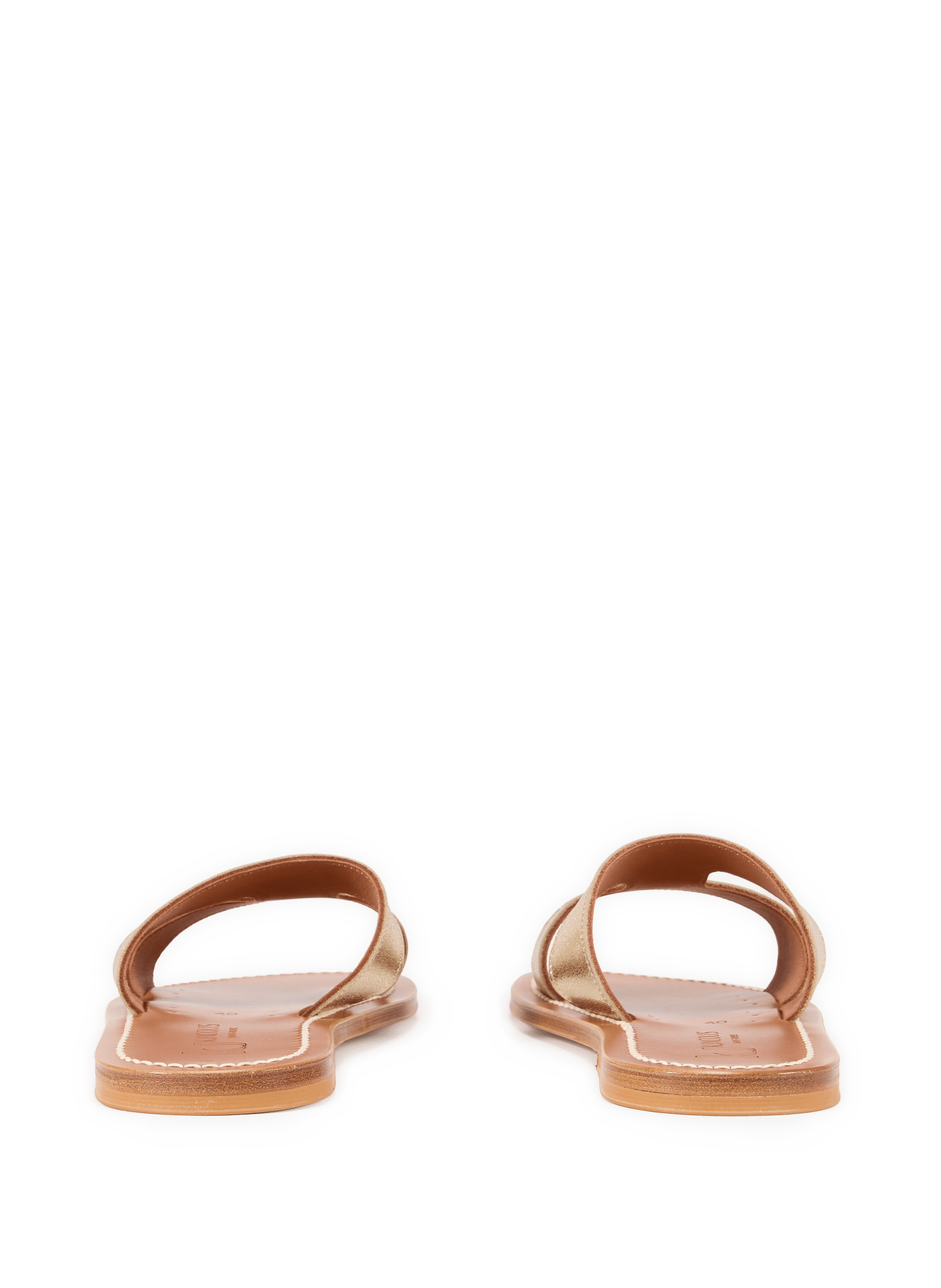 Flat metallic leather sandals K. JACQUES Golden