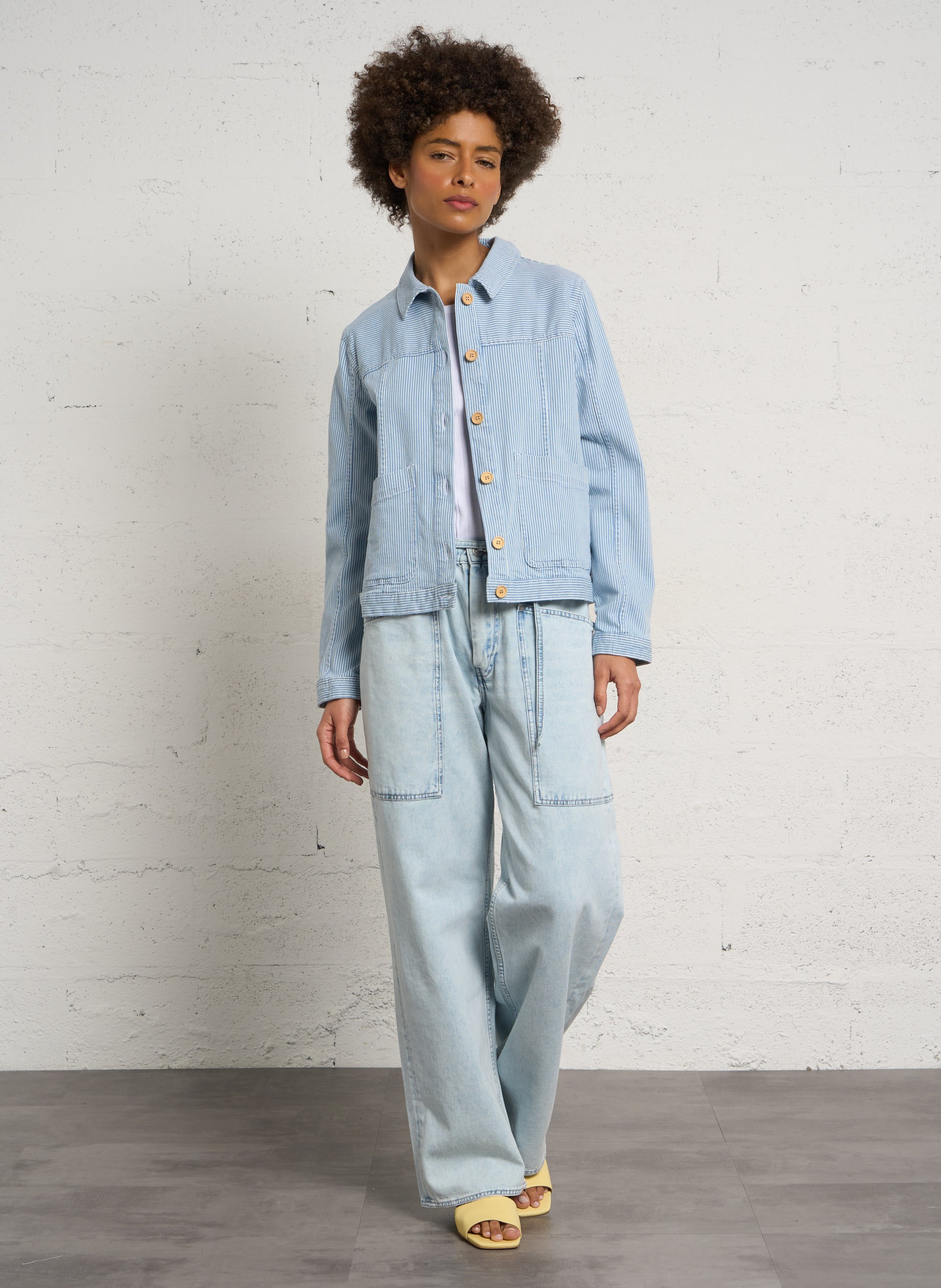 Veste en jean à rayures ARMOR-LUX Bleu