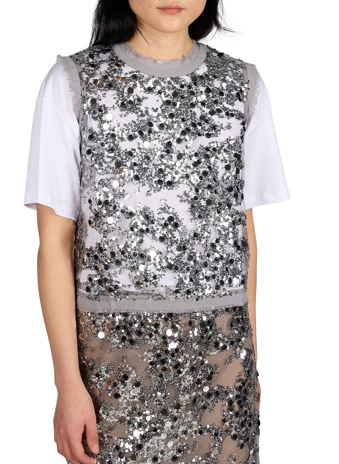 Top sans manches à sequins  BAUM UND PFERDGARTEN Gris