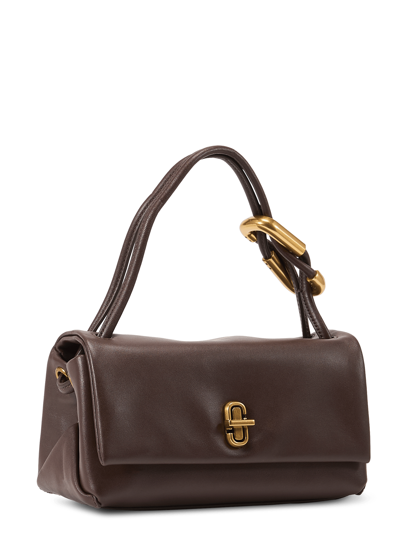 Le mini double sac en cuir lisse MARC JACOBS Marron