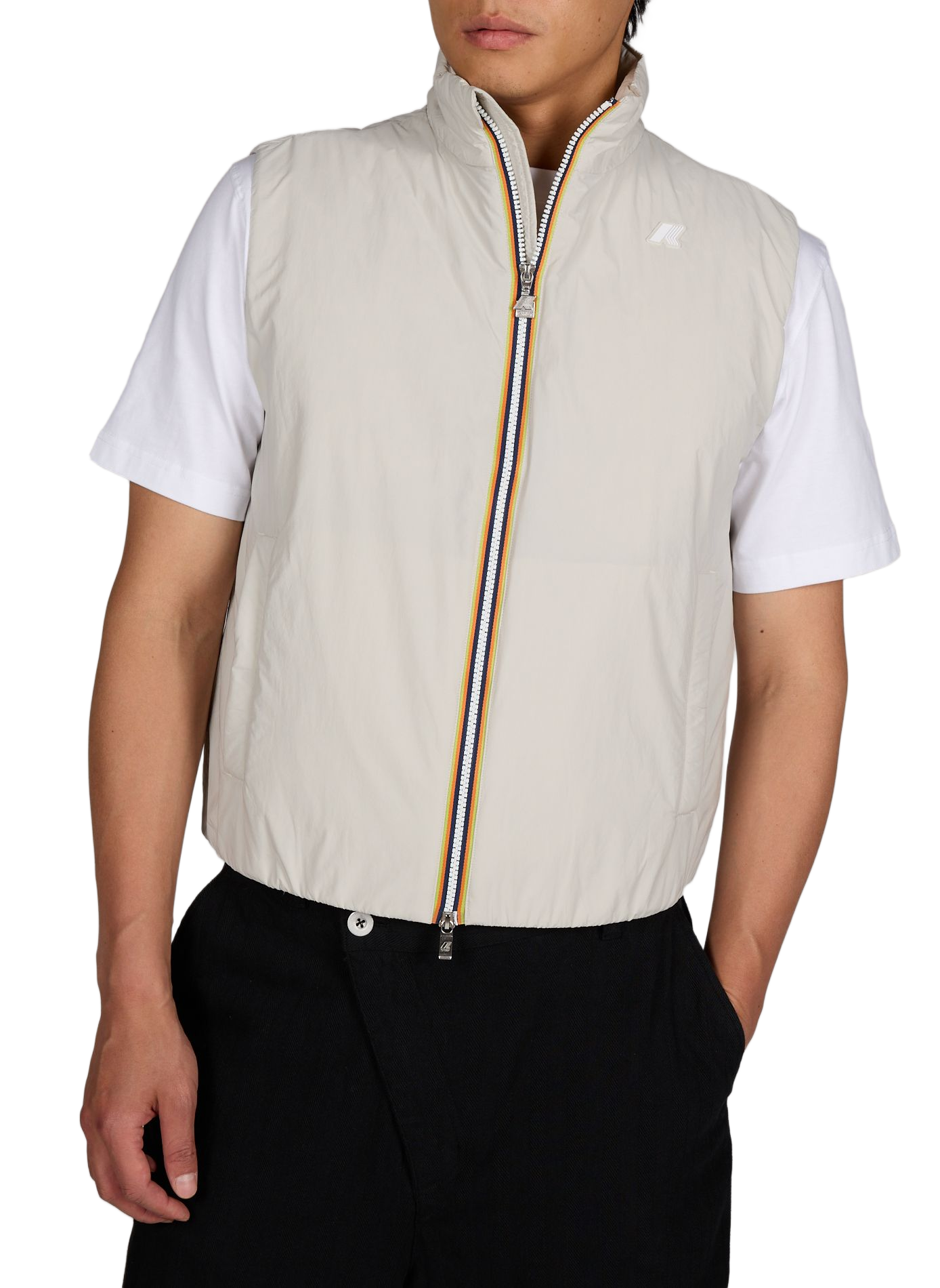 Veste sans manche à logo K-WAY Beige