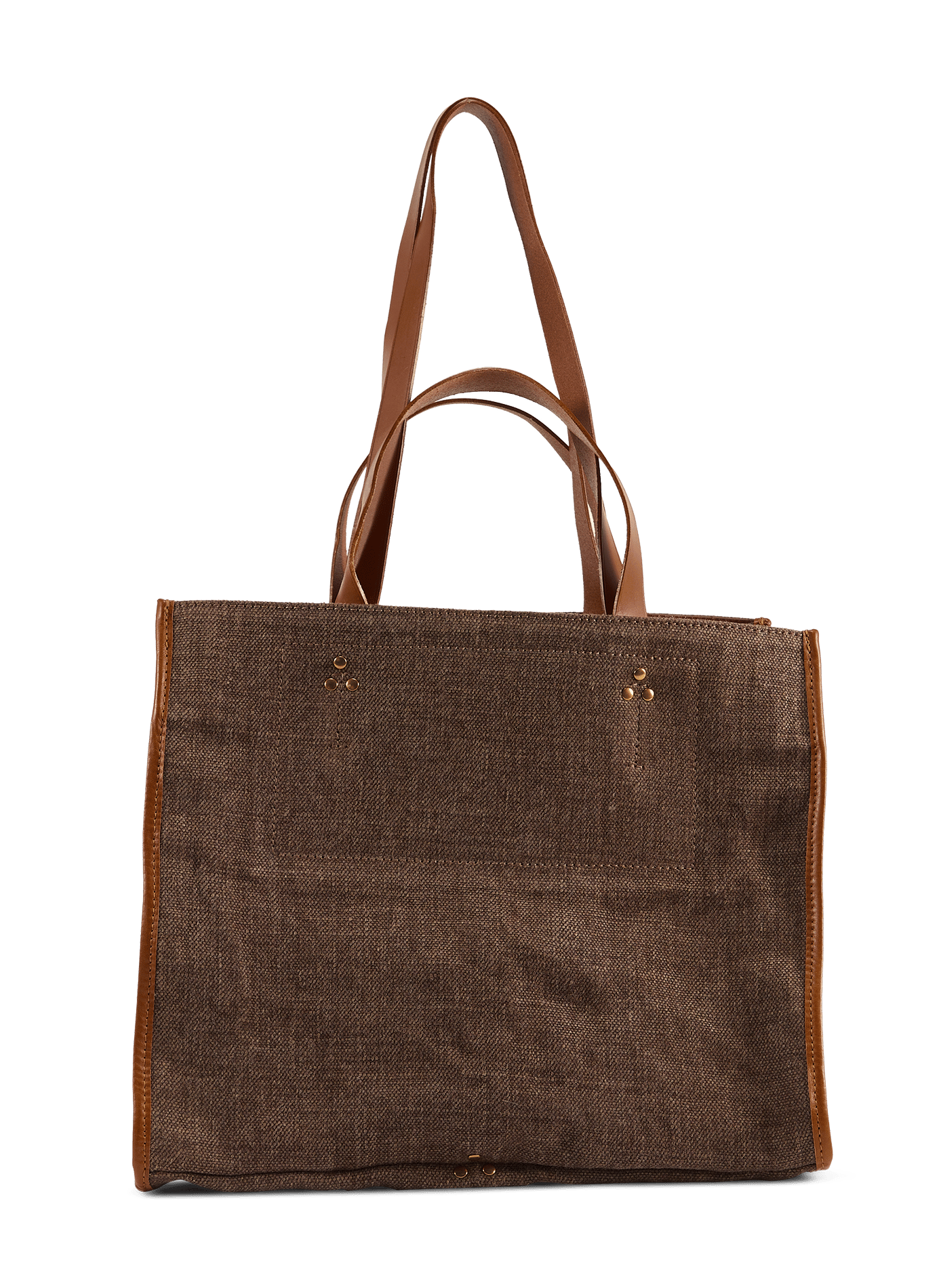 Sac cabas Léon M en coton et cuir JÉRÔME DREYFUSS Marron