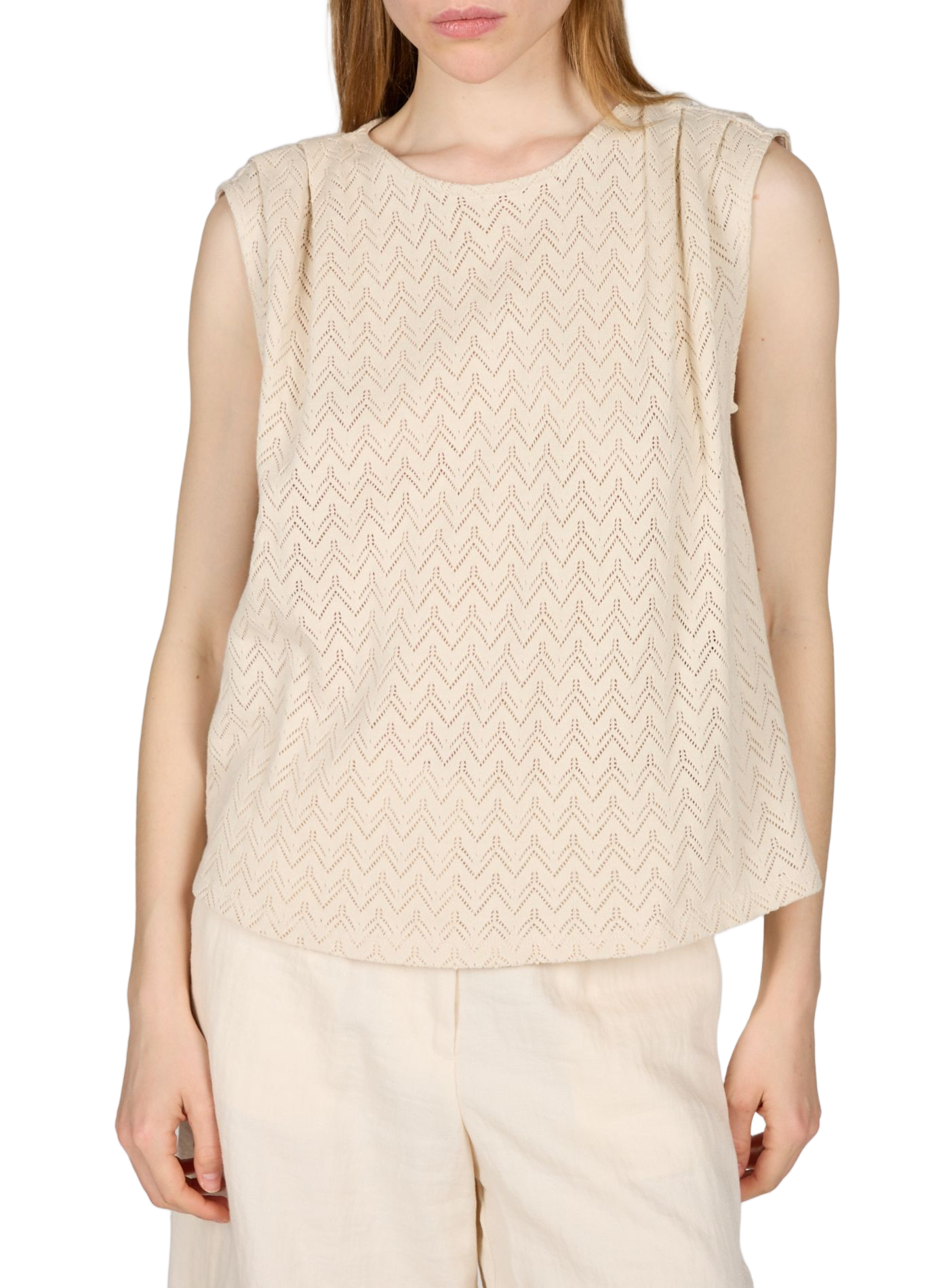 Top Vilihura in cotone VILA Beige