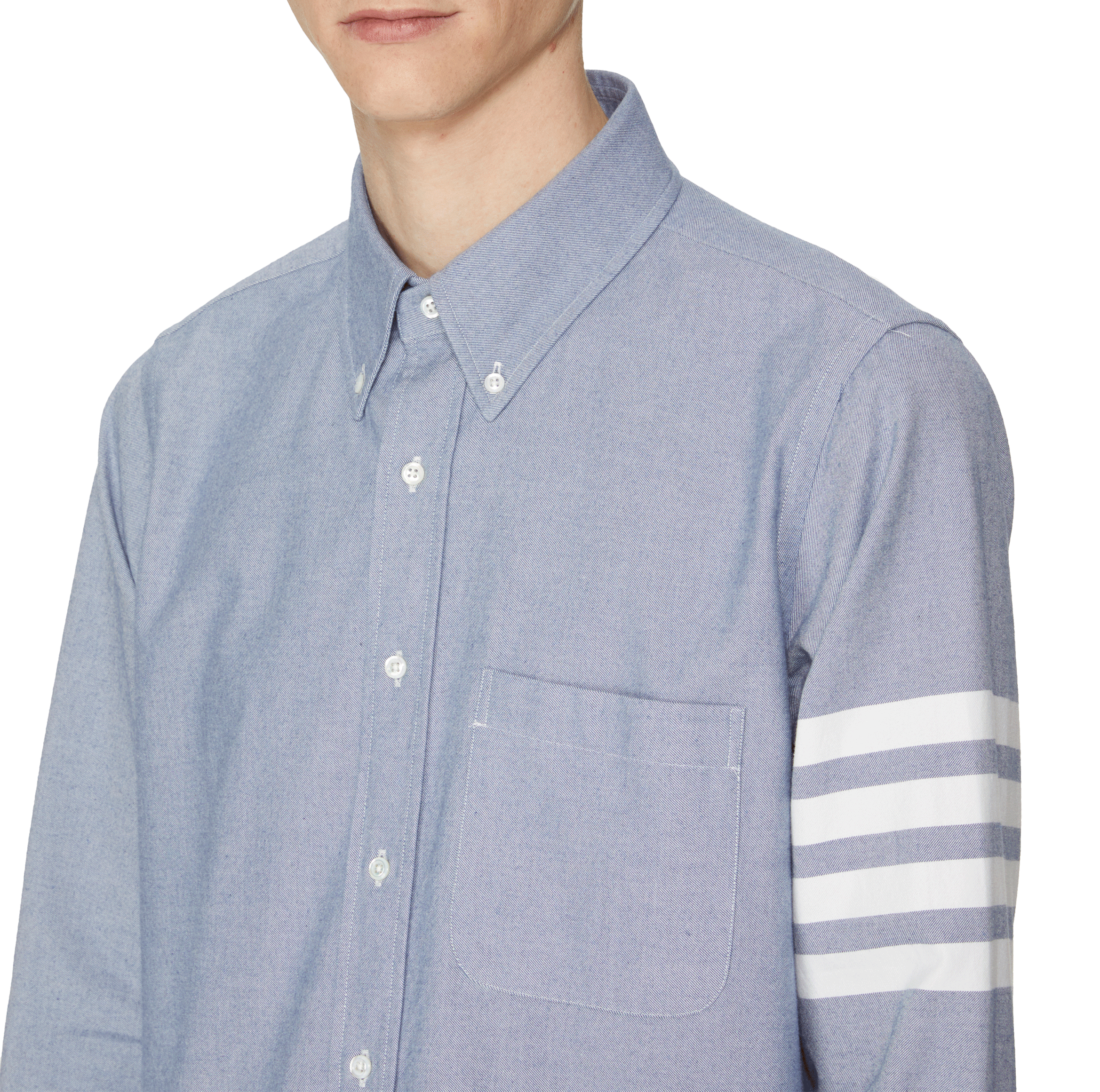 Wijdvallend katoenen overhemd THOM BROWNE Blauw