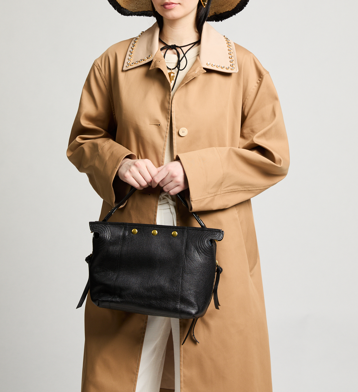 Shoulder bag Lucky Hobo in buffalo leather JÉRÔME DREYFUSS Black