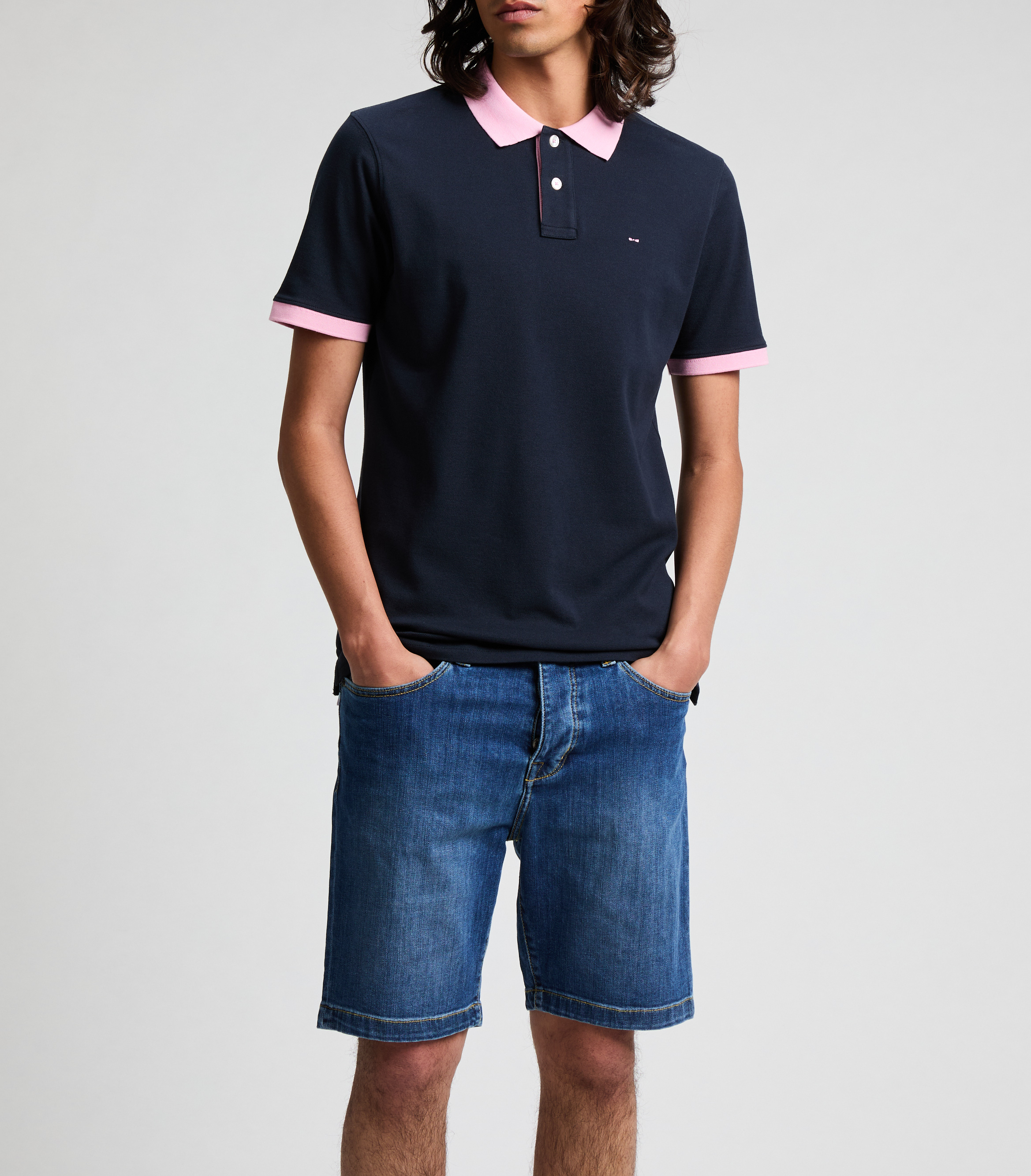 Short sleeve cotton polo shirt EDEN PARK Blue
