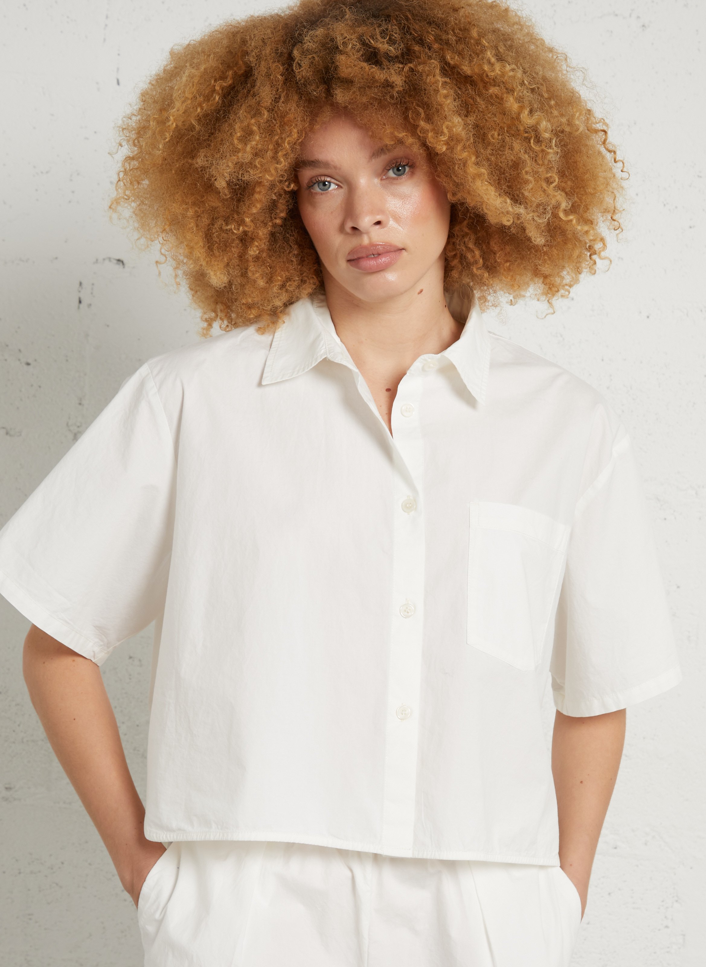 Chemise ample en coton bio bailow AMERICAN VINTAGE Blanc