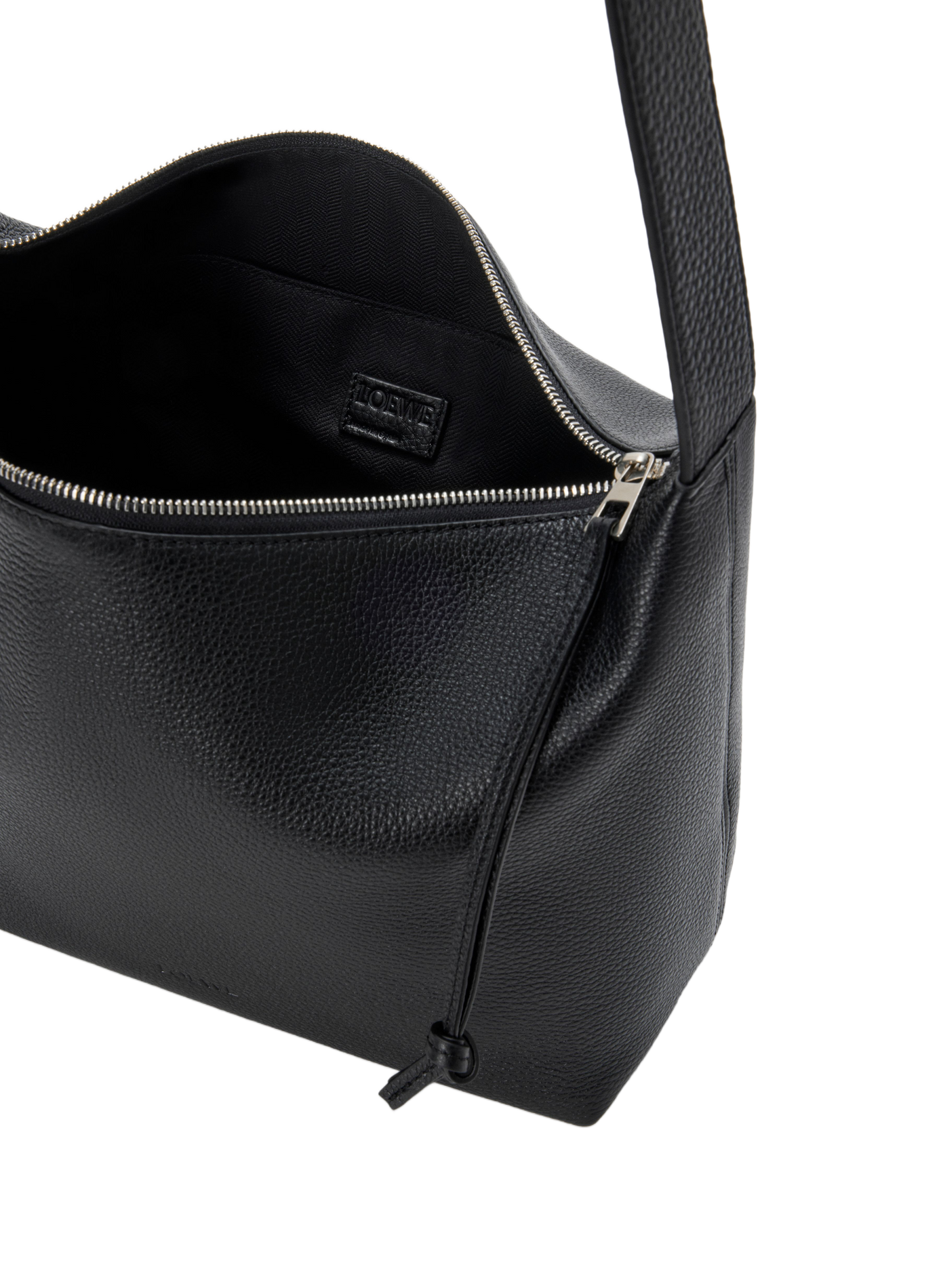 Hobo tas van zacht graanleer van kalfsleder LOEWE Zwart