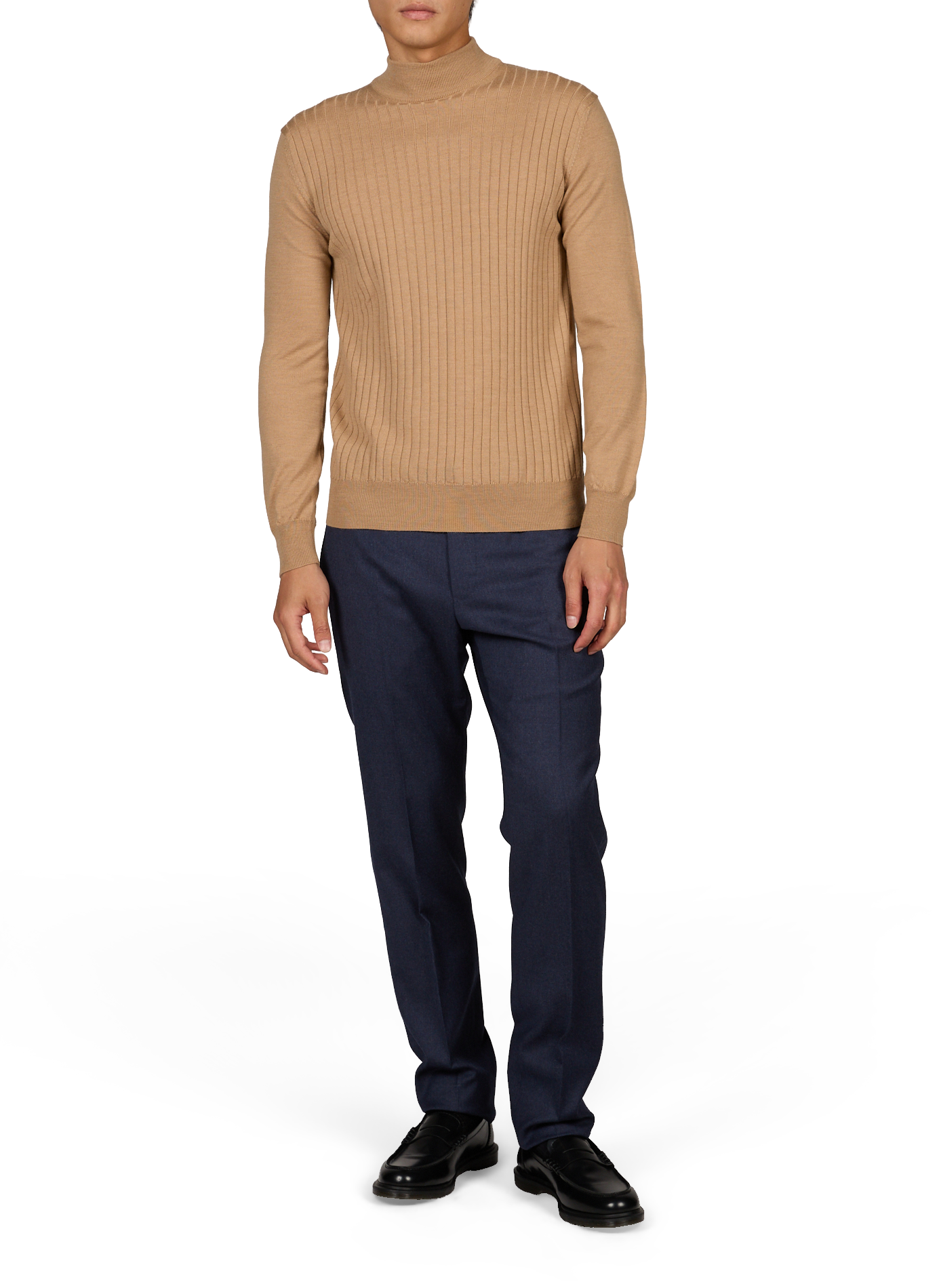 Straight-cut wool high-neck sweater AURELIEN Beige