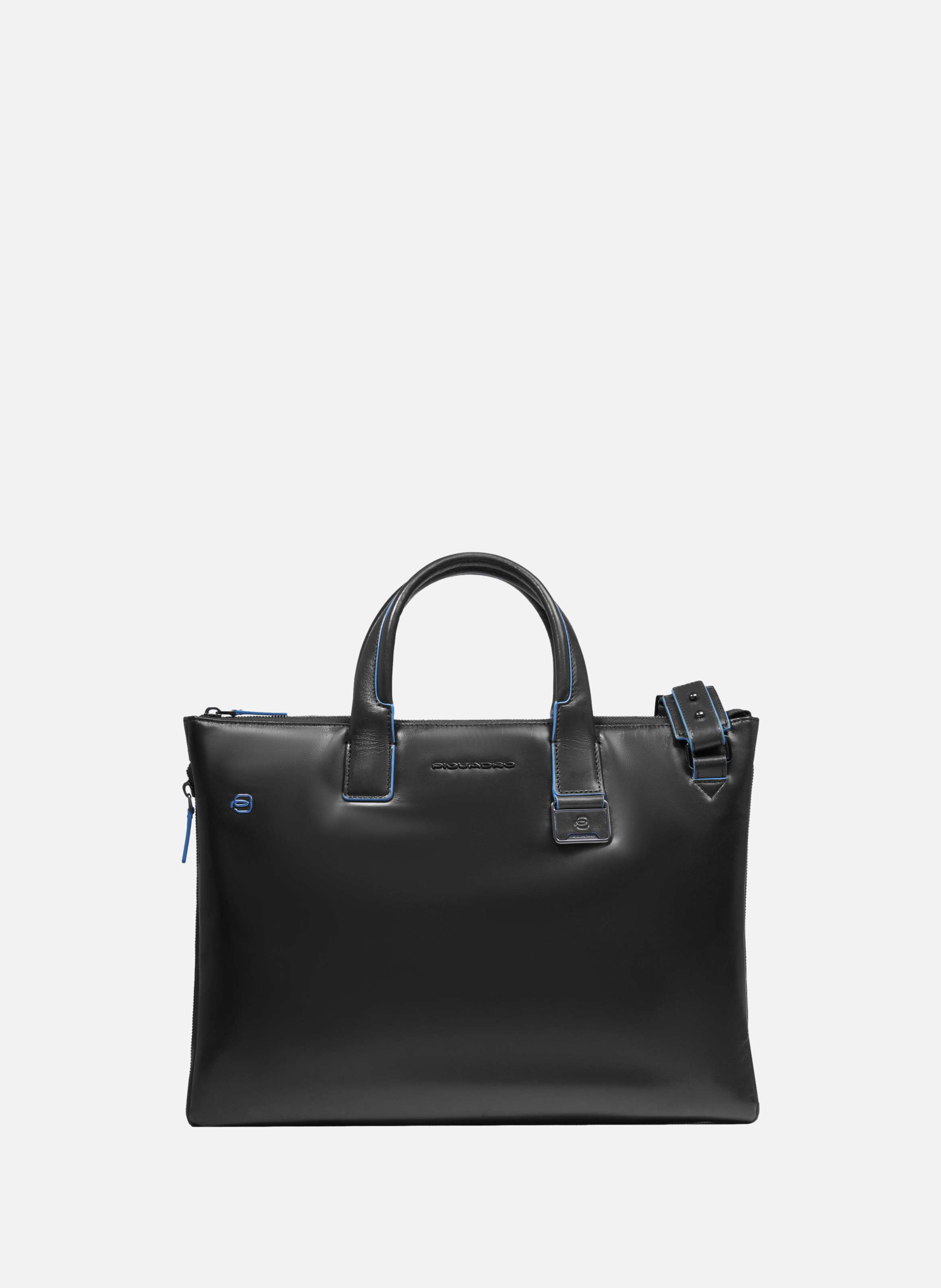 Sac fin pour ordinateur 15,6", extensible PIQUADRO Noir