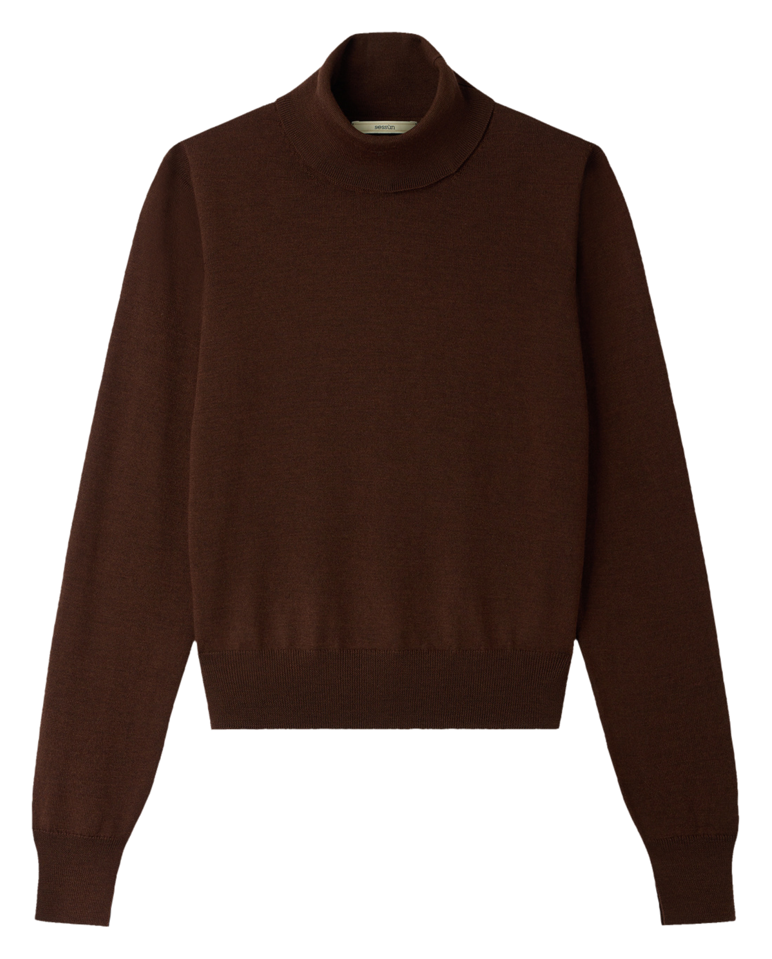 Pull droit col roulé en laine tindra SESSUN Marron