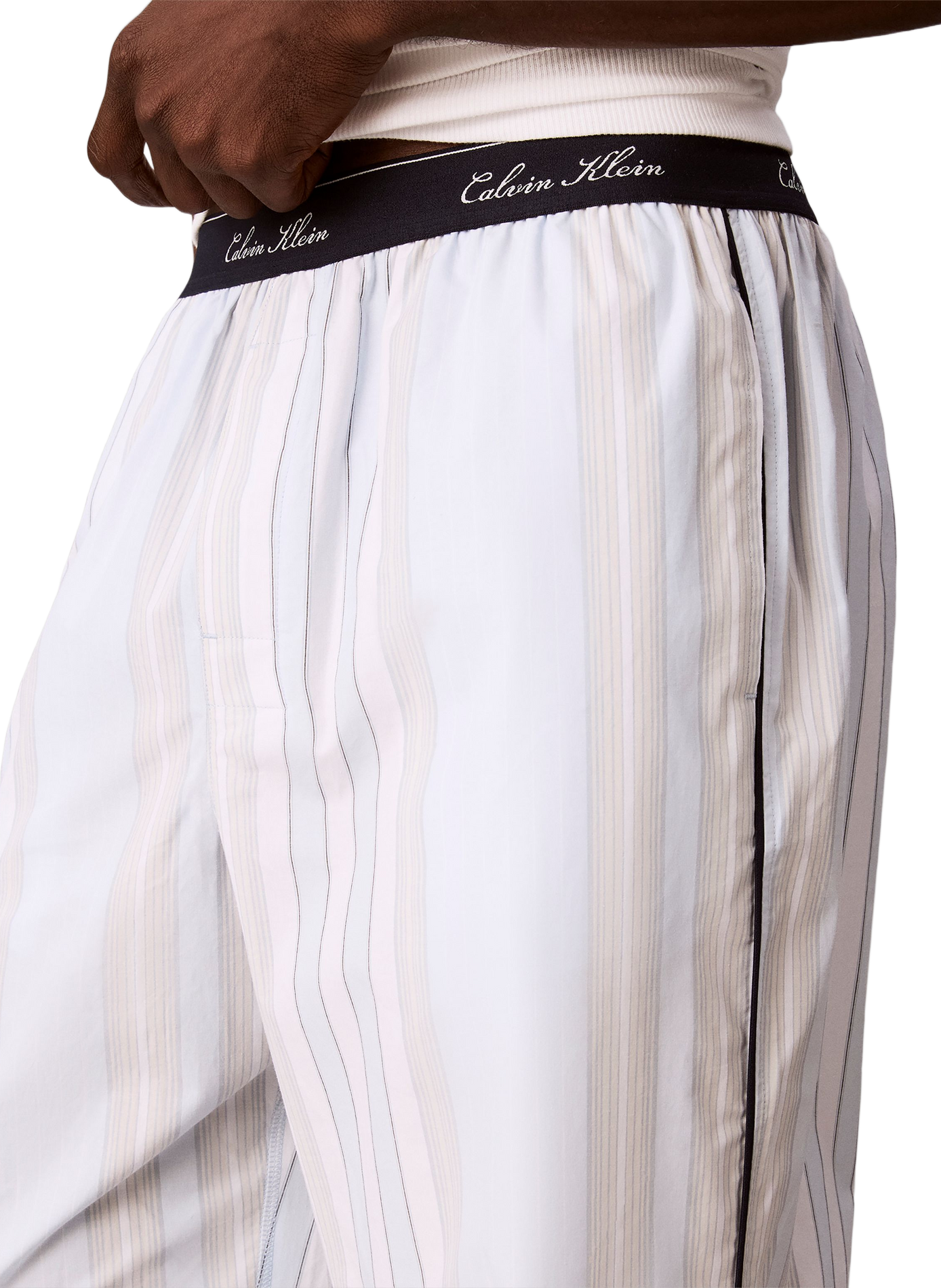 Pantalon de pyjama rayé en coton CALVIN KLEIN Multicolore
