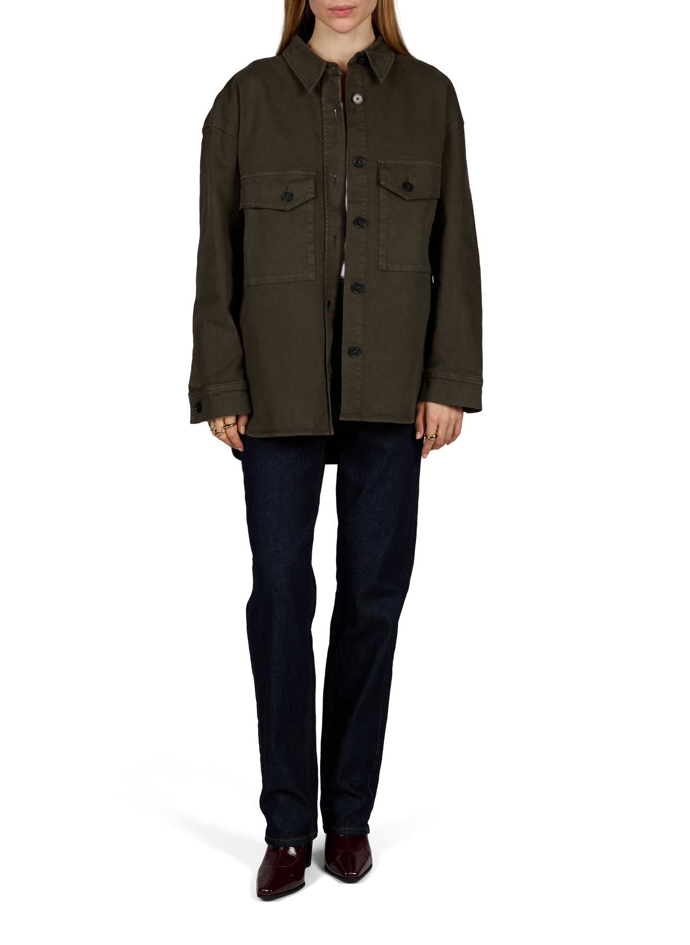 Oversized tailored cotton jacket CLOSED Green