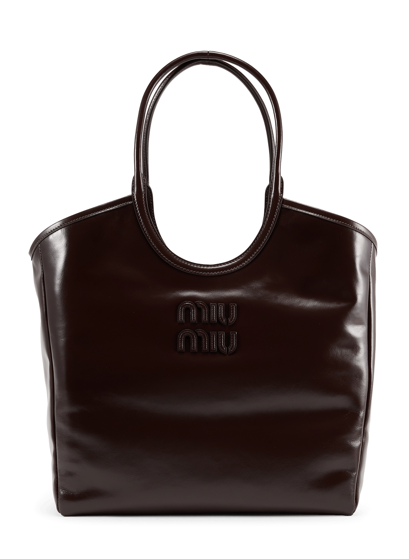 Ivy-tas van leer MIU MIU Bruin
