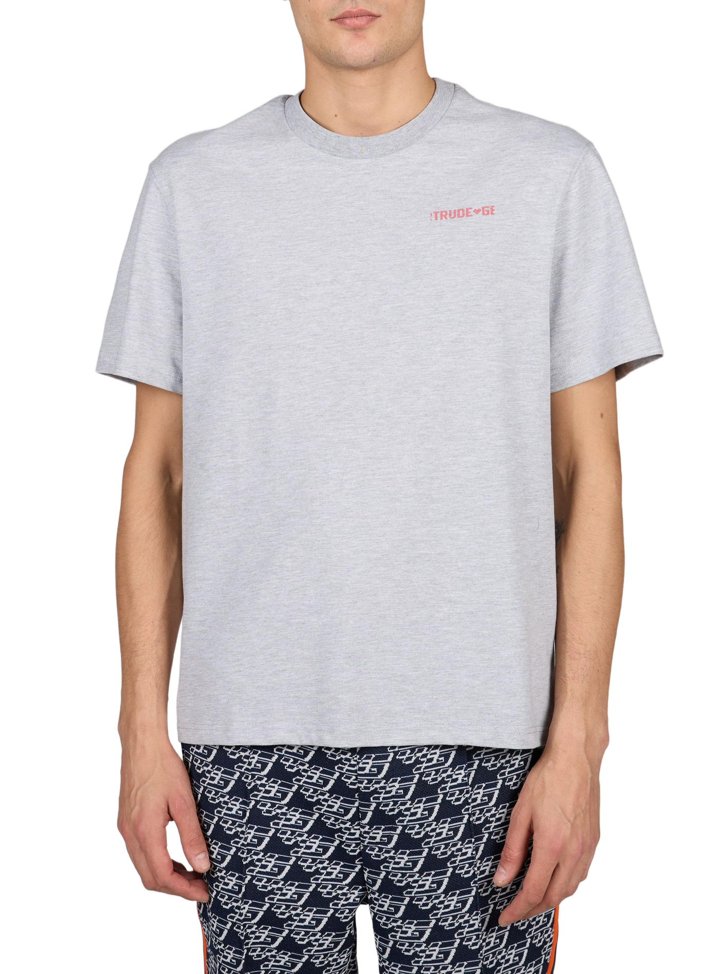 Rundhals-T-Shirt mit Siebdruck GERTRUDE Grau