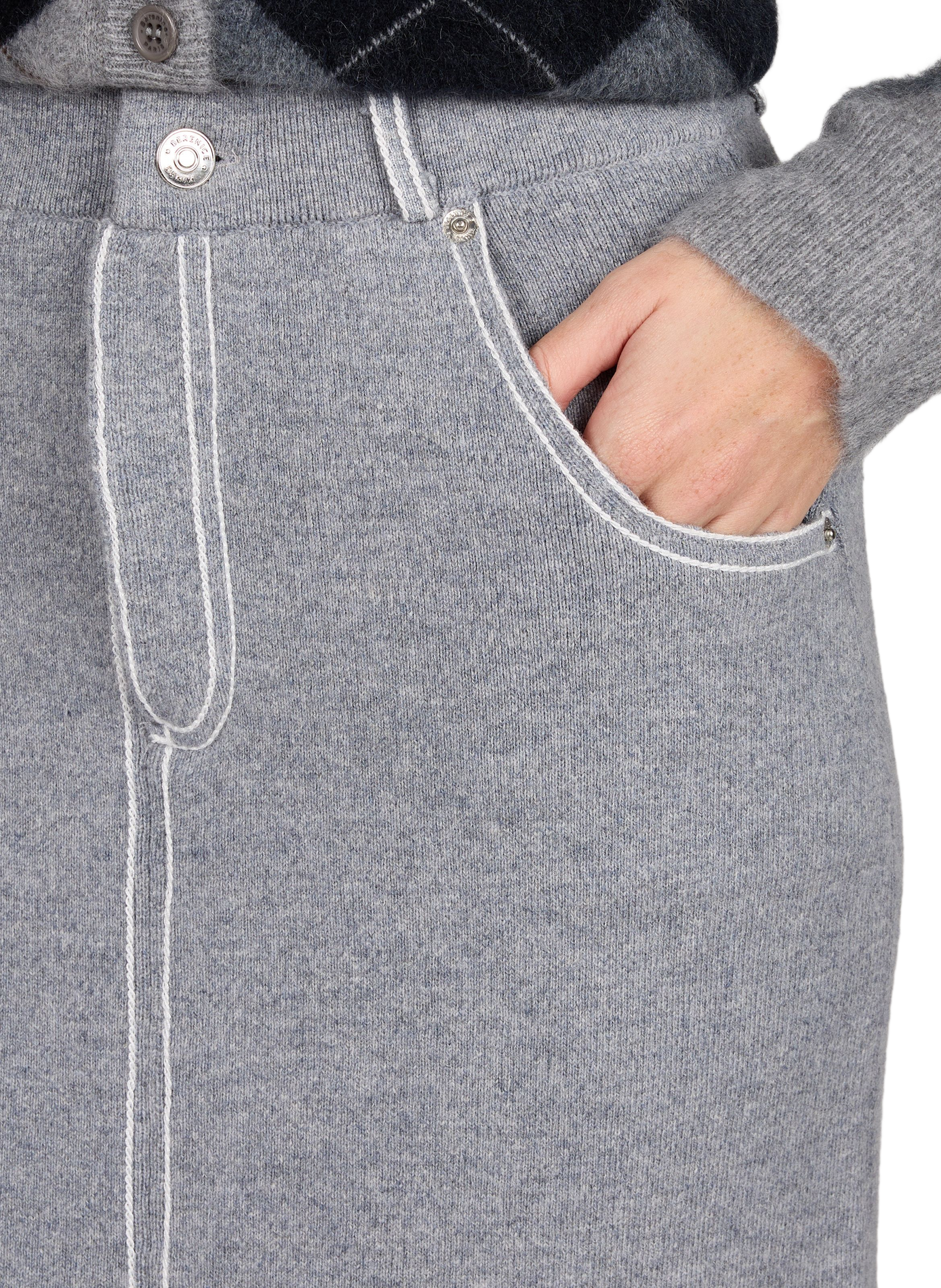 Fitted wool midi skirt BERENICE Grey