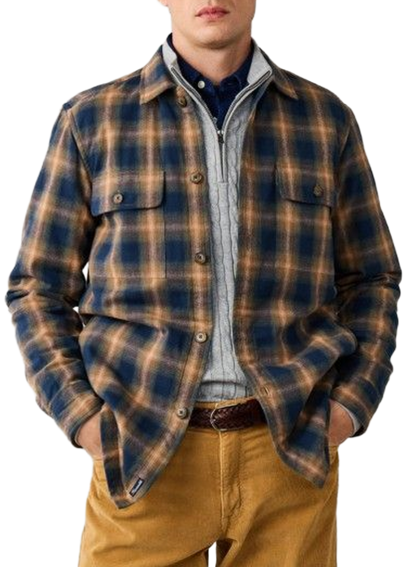 Shirt with classic collar in blended cotton | Brown FACONNABLE Men