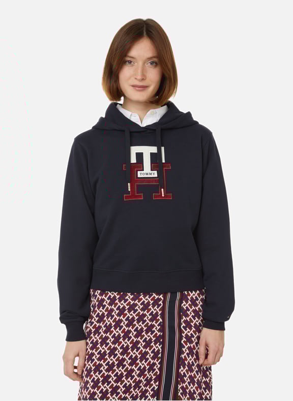 Hoodie à logo en coton Bleu by TOMMY HILFIGER TOMMY HILFIGER Hoodie à logo en coton Bleu