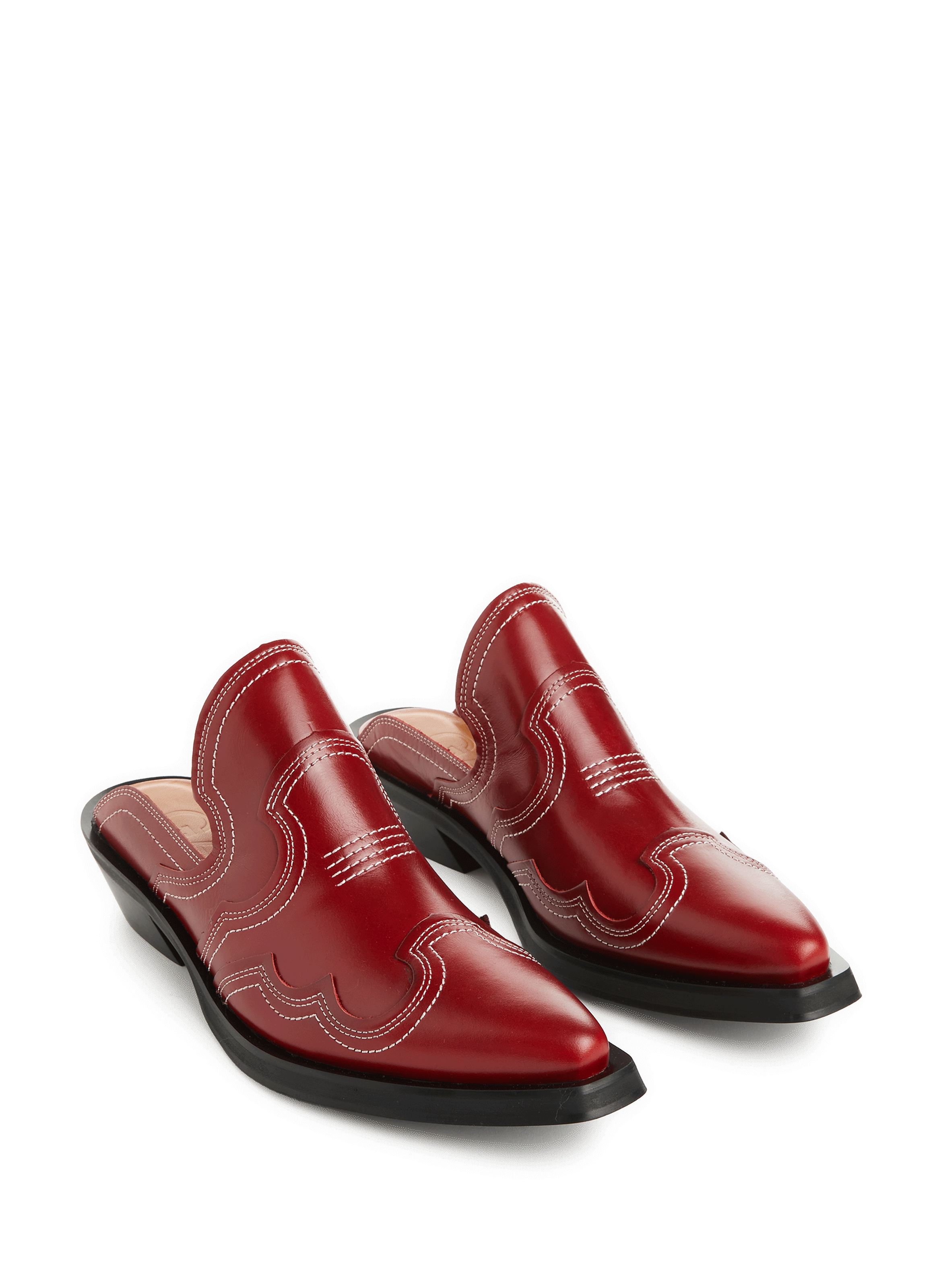 Mules Western en cuir