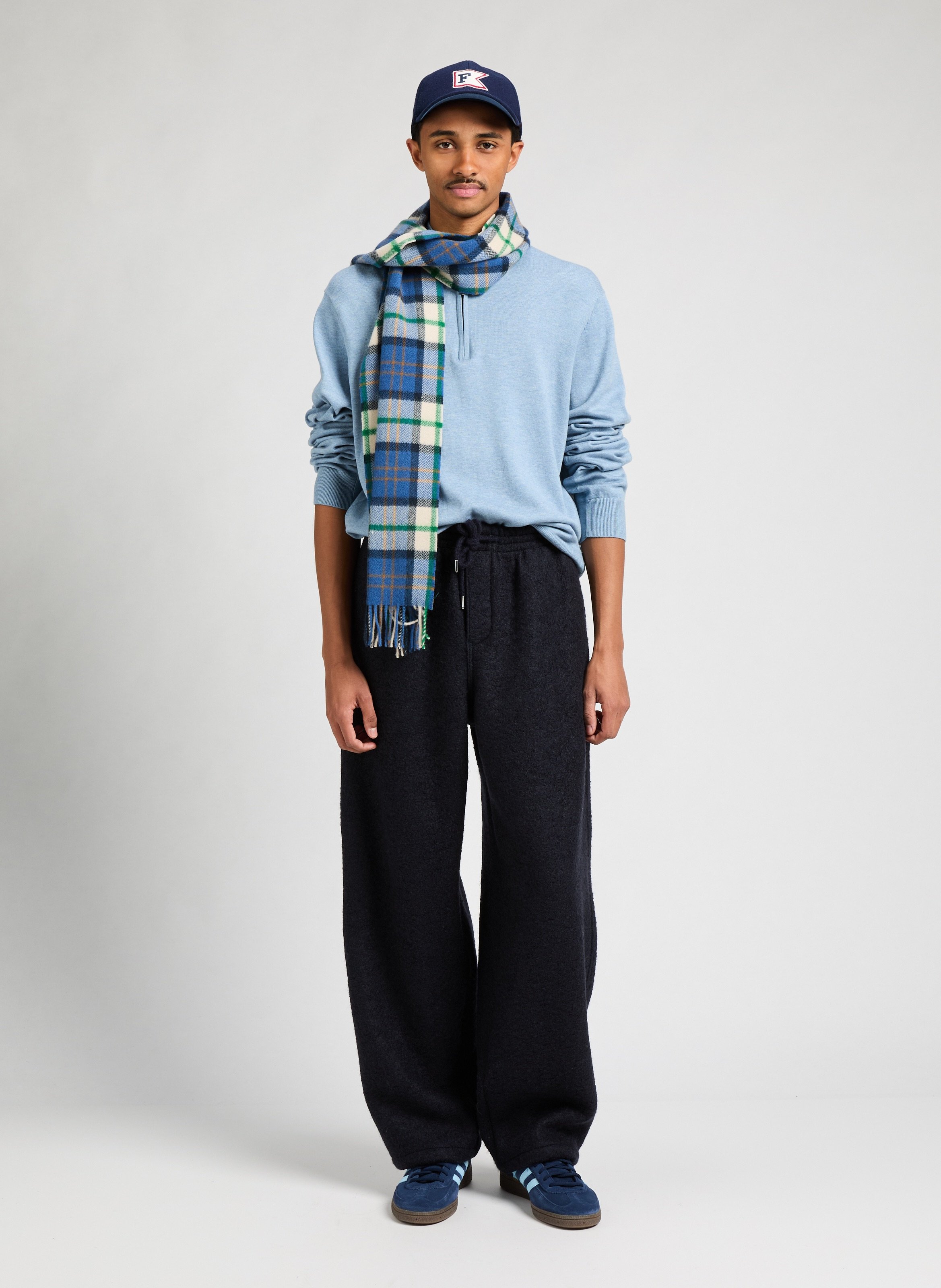 Cotton and linen jumper | Blue FACONNABLE Men