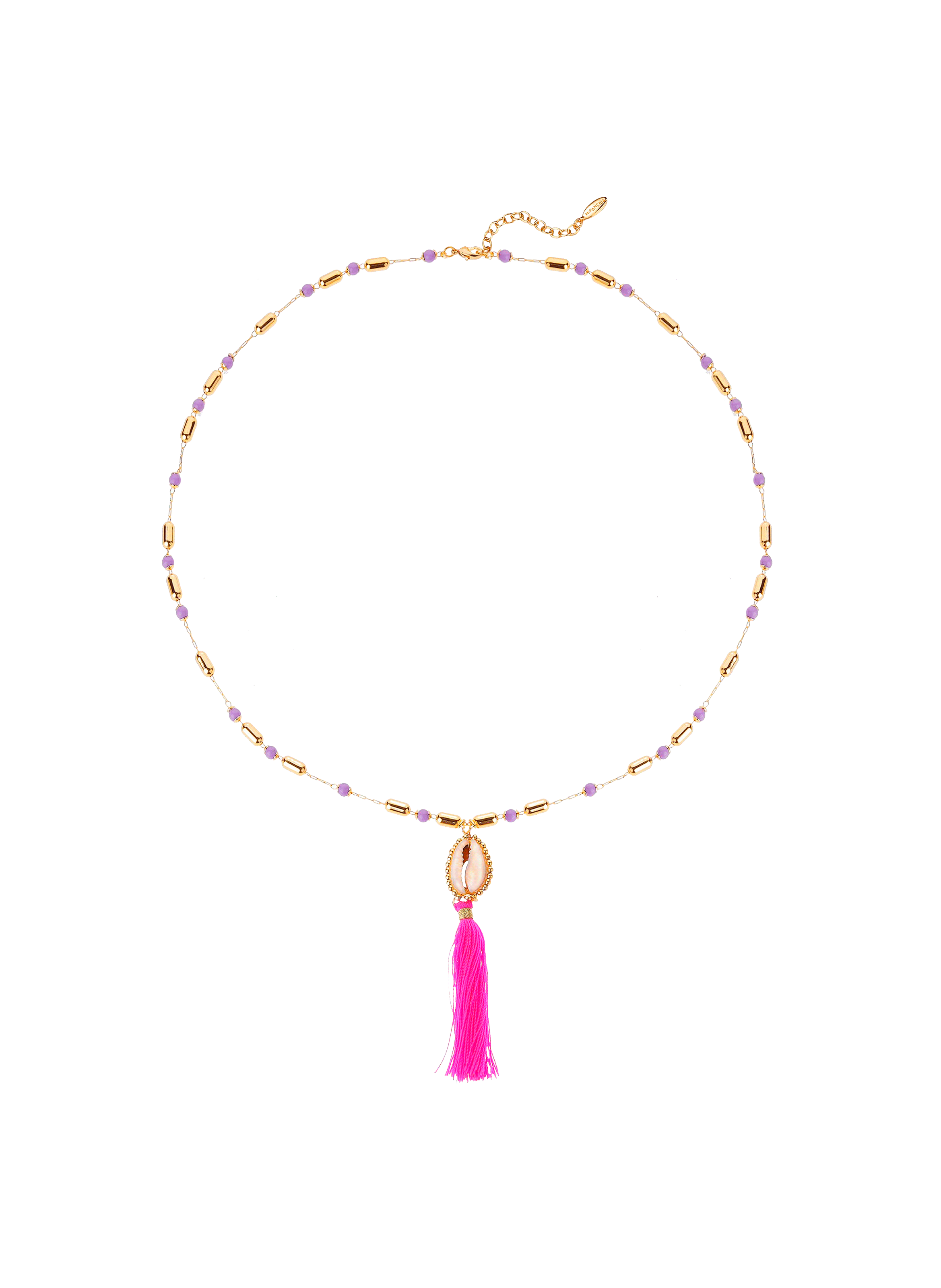 Collier avec perles et pendentif avec pompon tamara HIPANEMA Violet