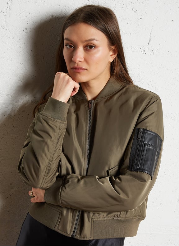 Blouson col rond Kaki by IKKS IKKS Blouson col rond Kaki