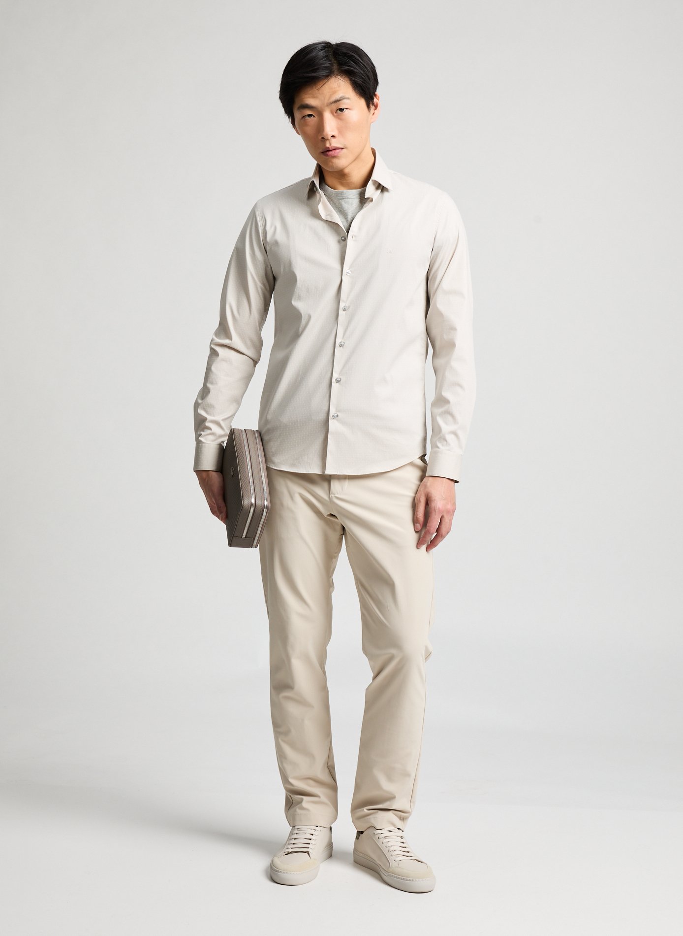 Chemise slim imprimée CALVIN KLEIN Beige