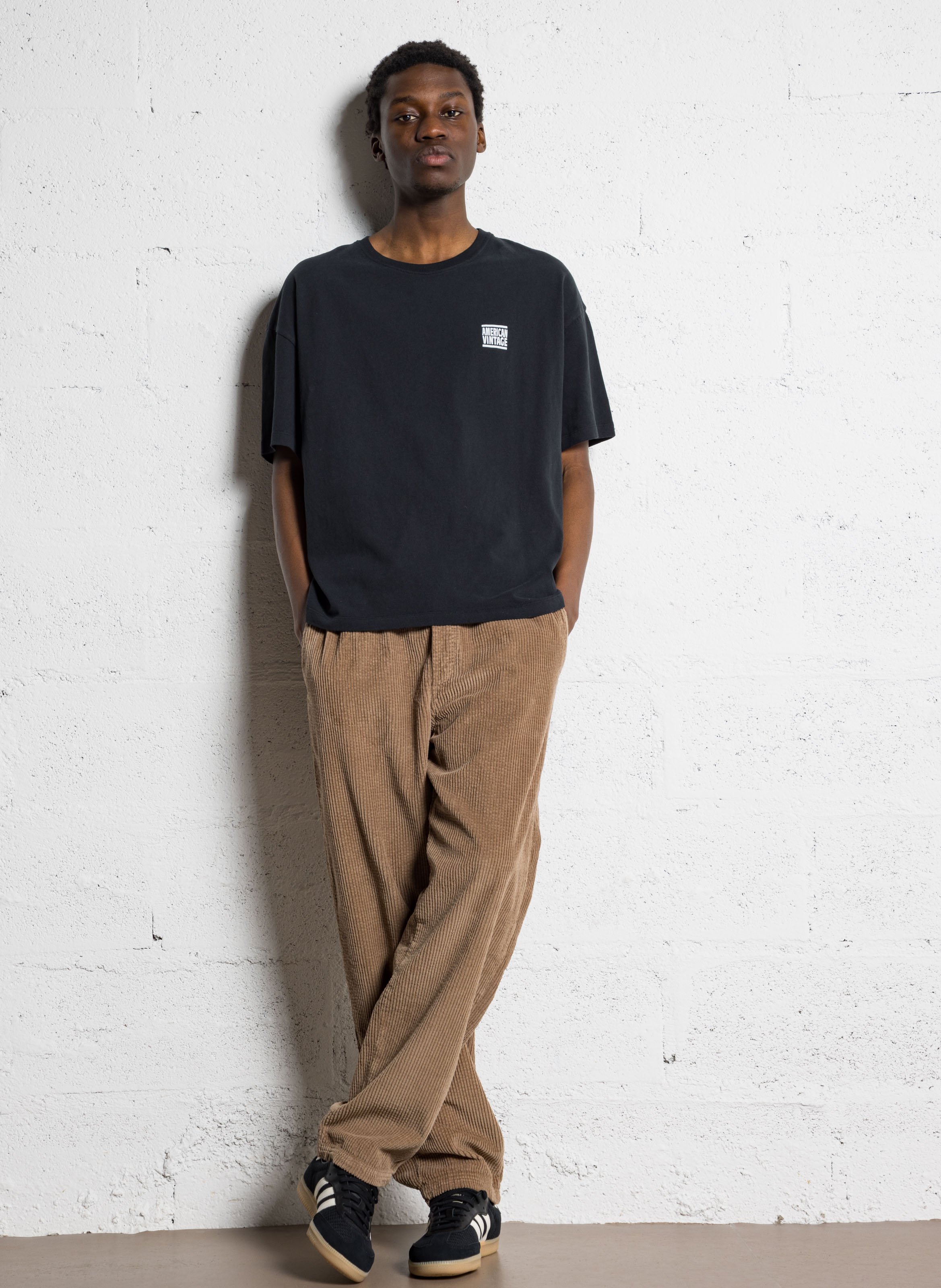 Tee-shirt droit col rond sérigraphié en coton ykobow AMERICAN VINTAGE 