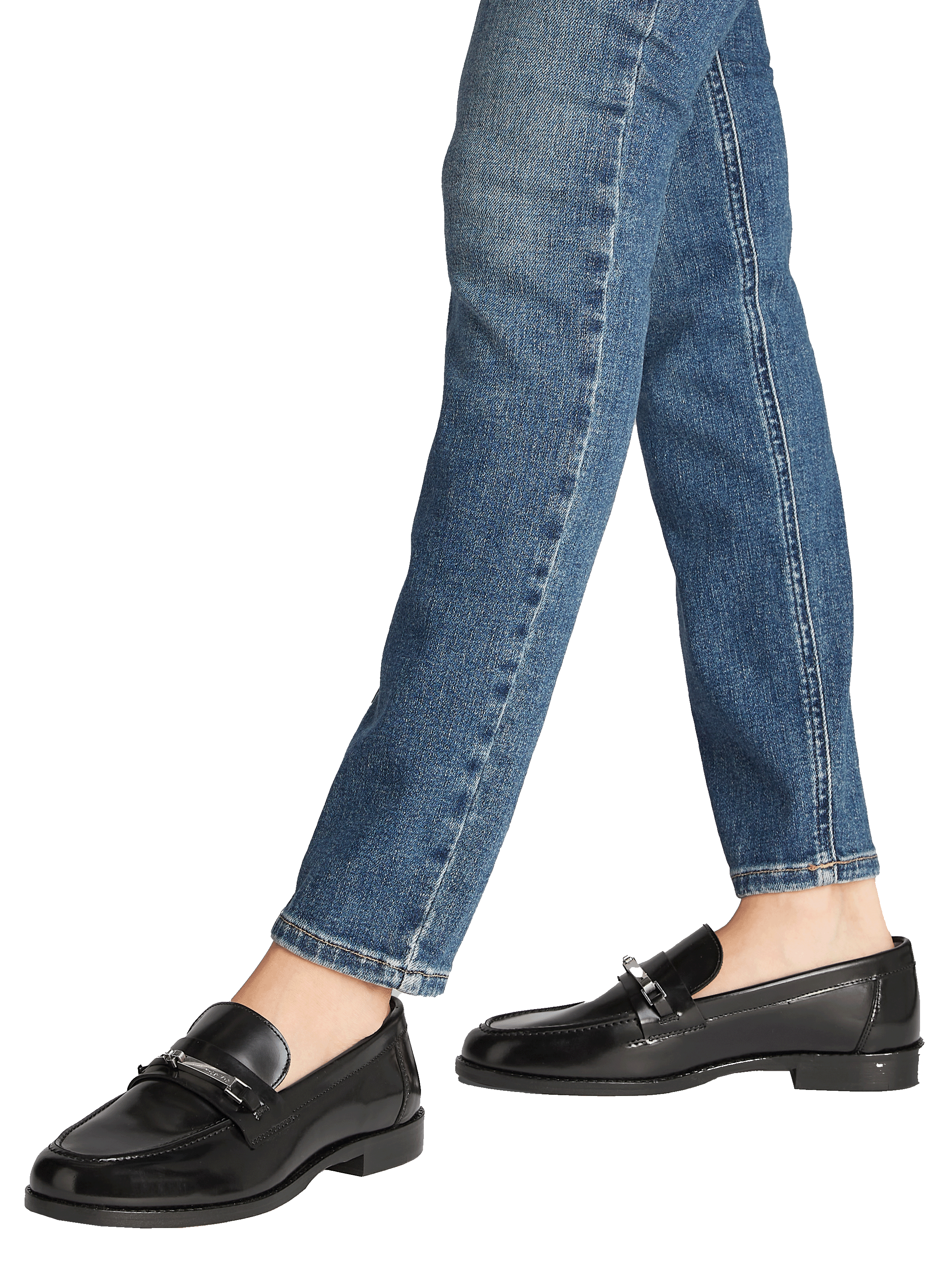 Calfskin leather loafers CALVIN KLEIN Black