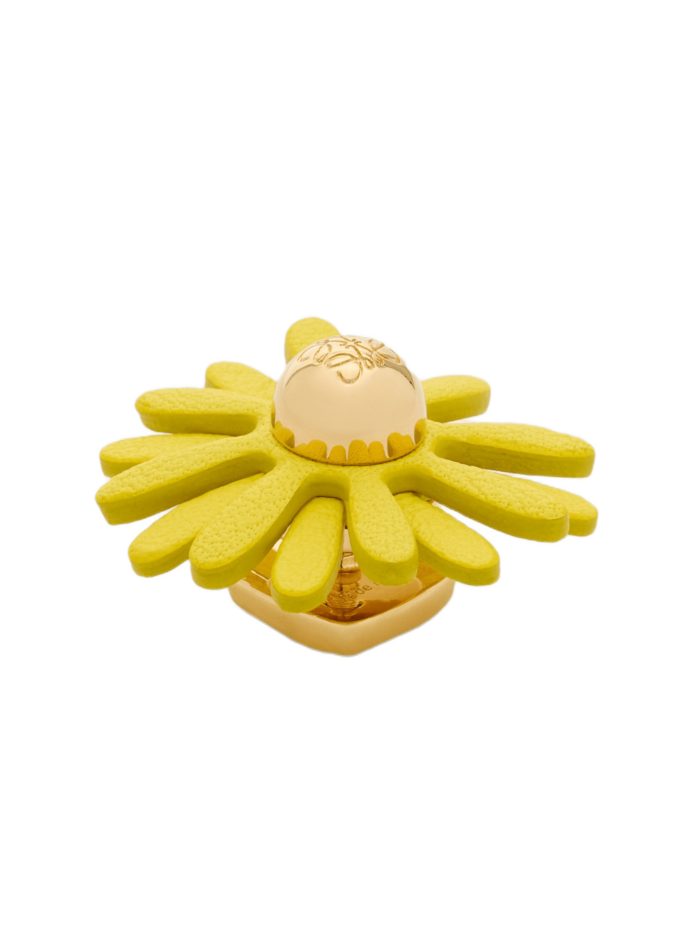 Broche fleur en cuir de veau LOEWE Jaune