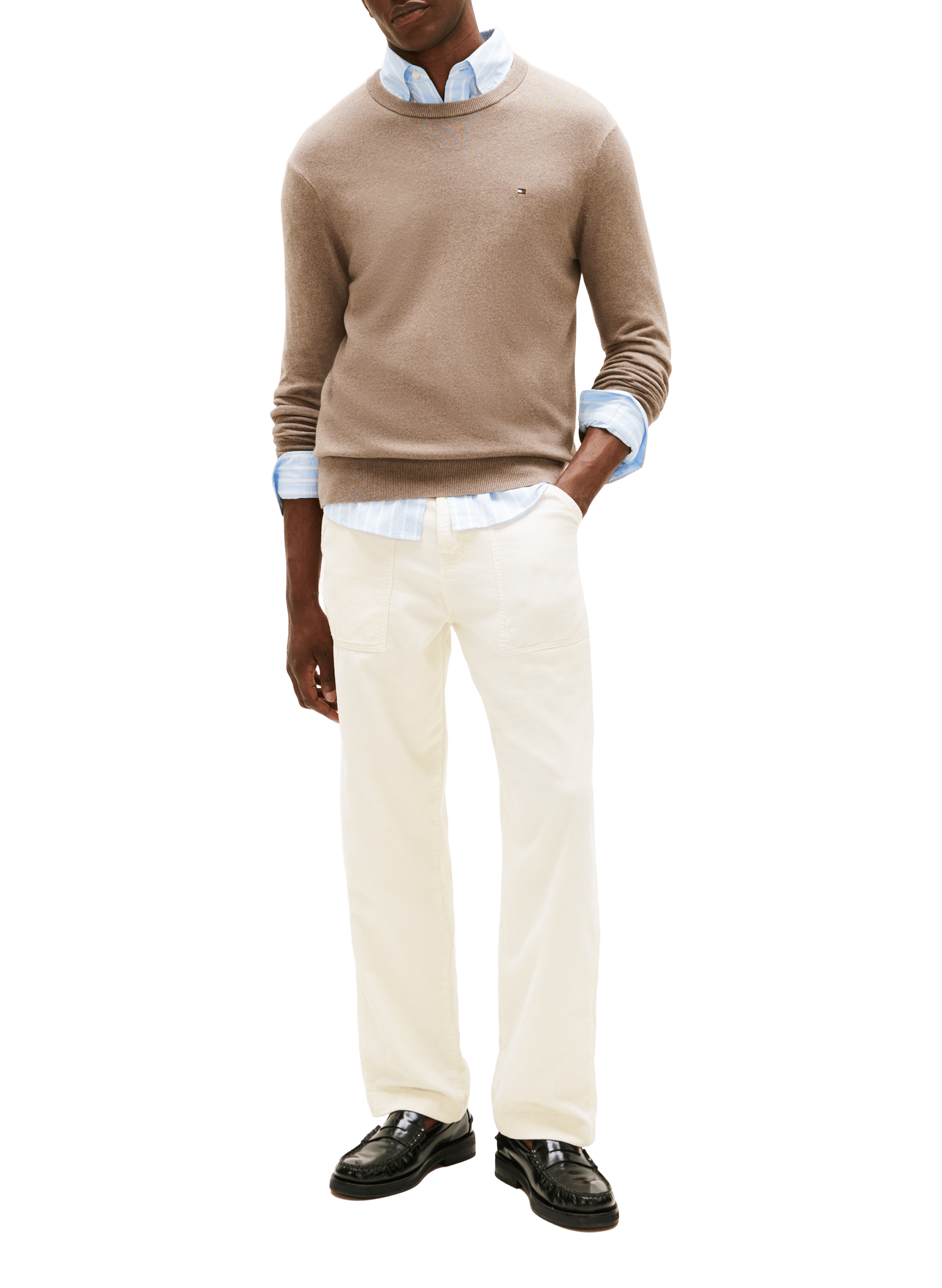 Cotton cable knit jumper TOMMY HILFIGER Brown