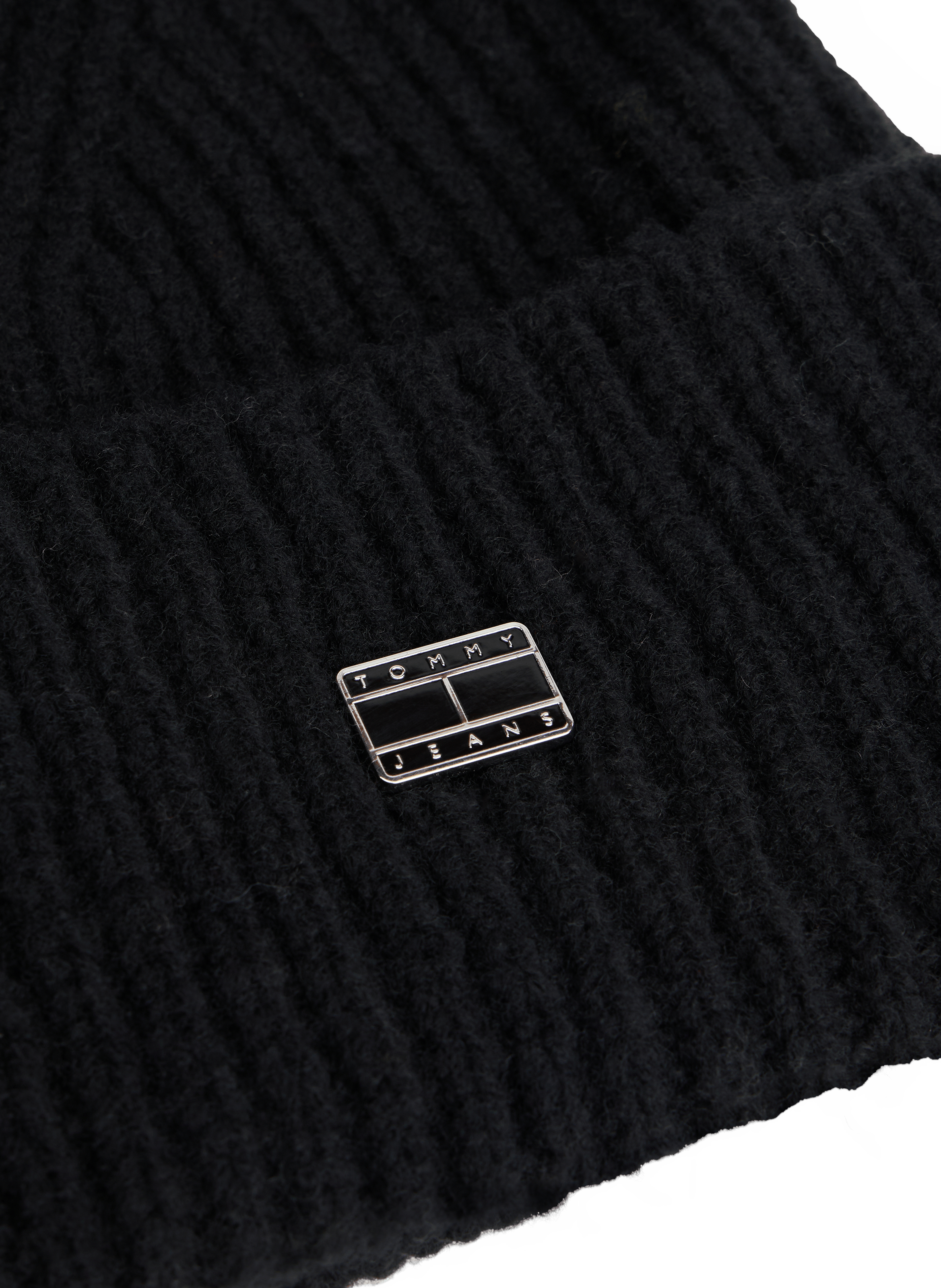 Wool blend knitted hat TOMMY HILFIGER Black