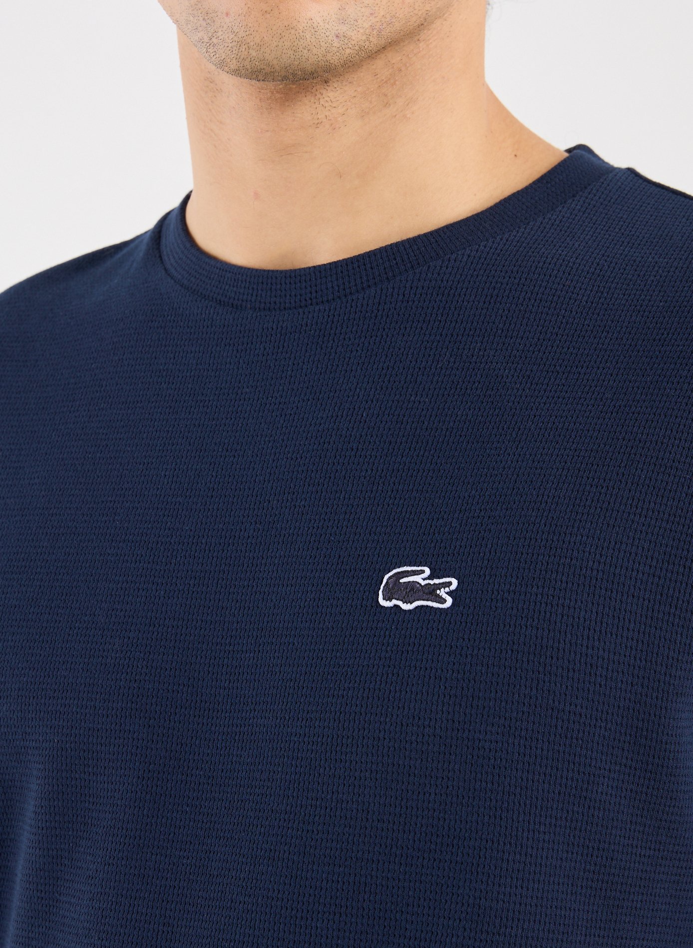 Cotton piqué T-shirt LACOSTE Blue