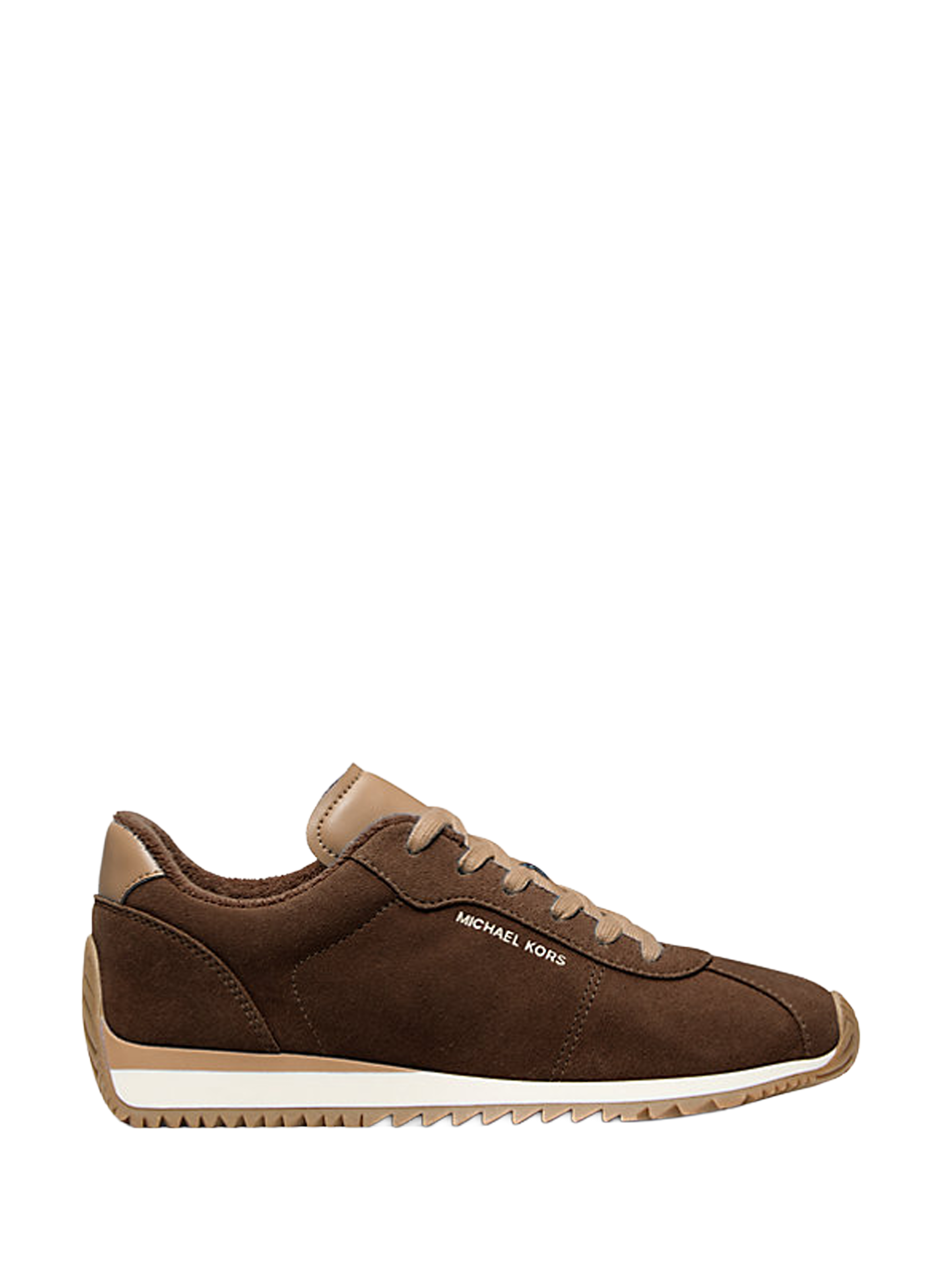 MICHAEL KORS Baskets bi-matière en cuir Marron