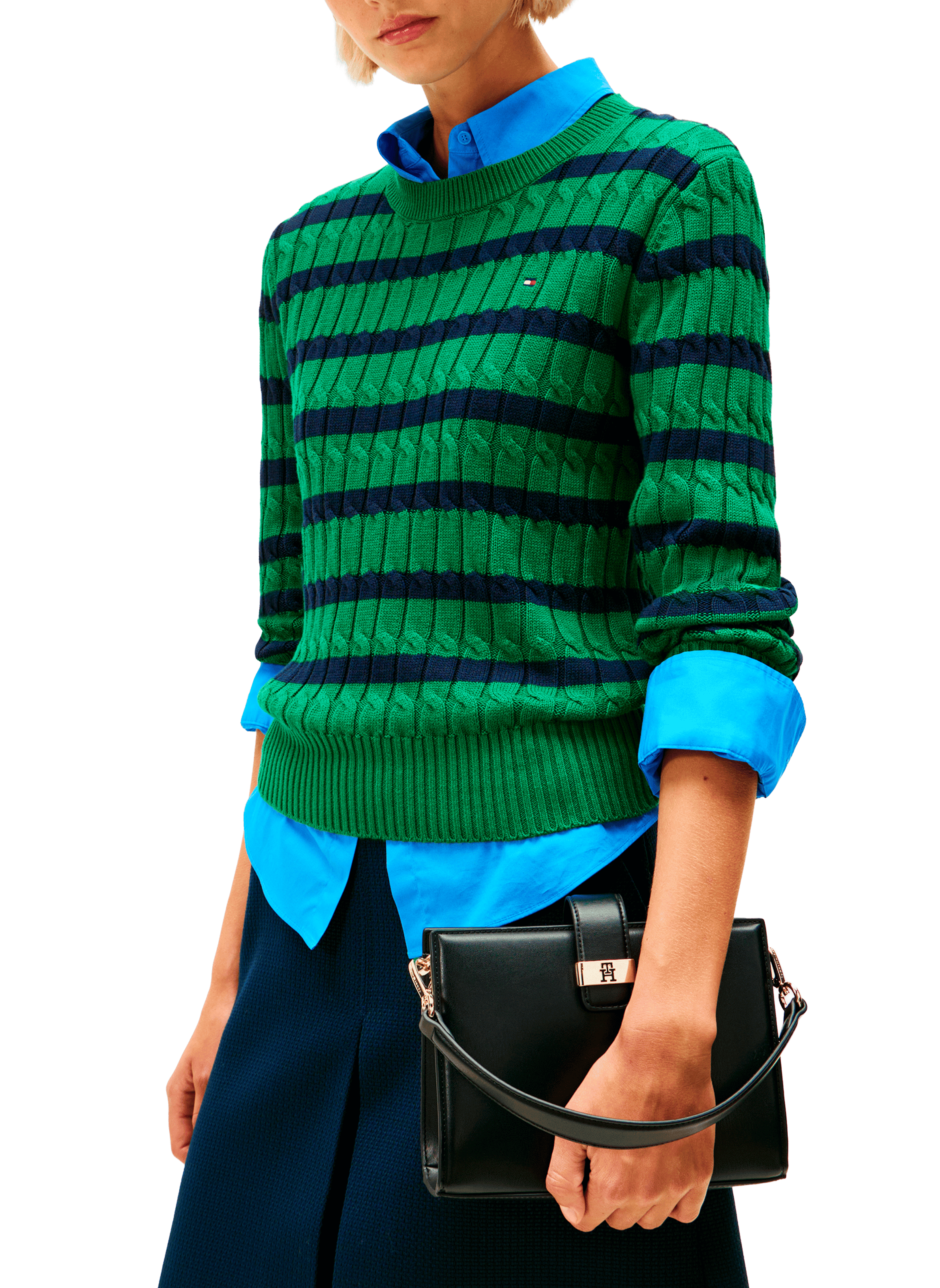 Handbag with logo clasp TOMMY HILFIGER Black