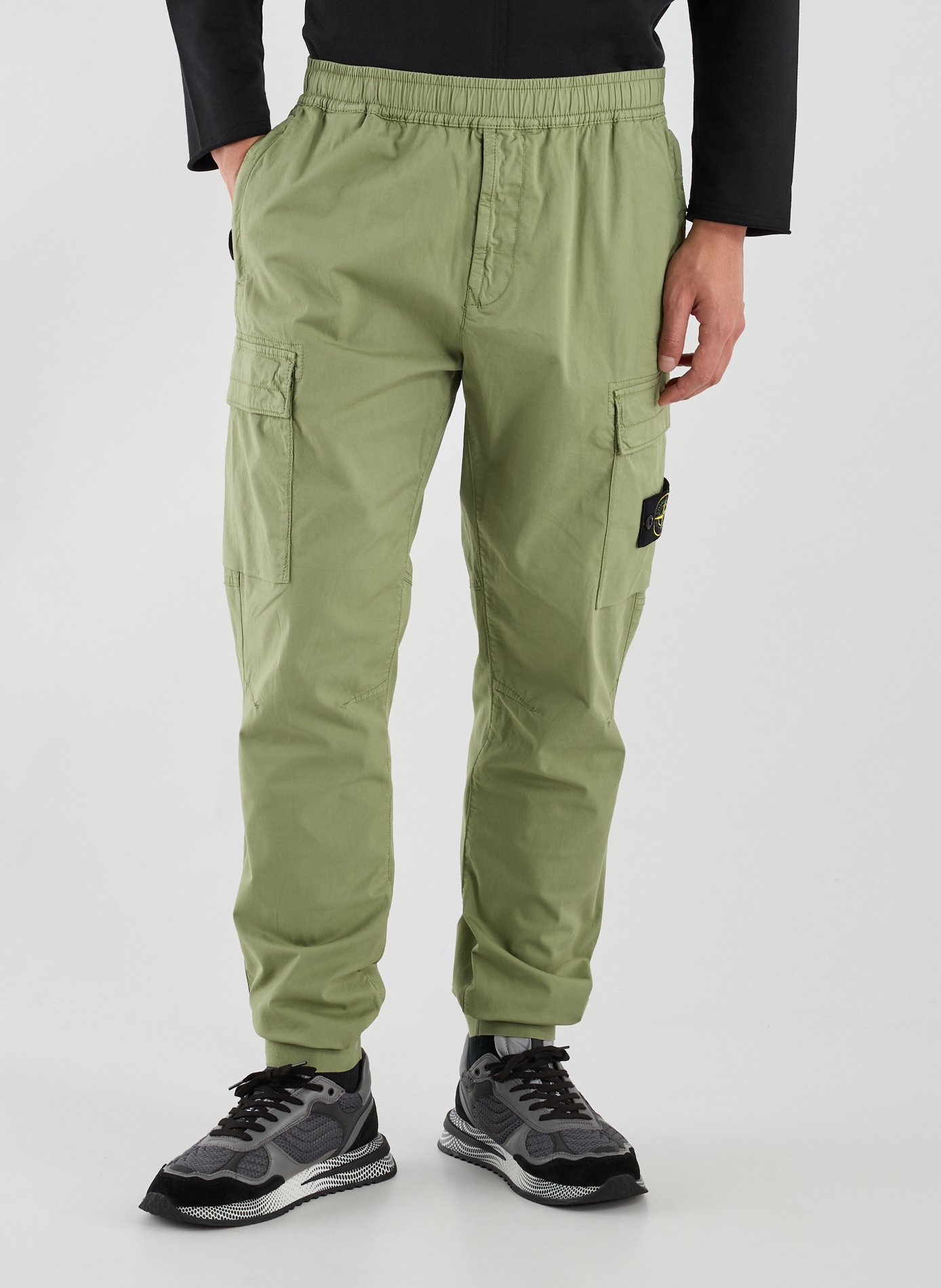 STONE ISLAND Pantalon cargo en coton mélangé Vert