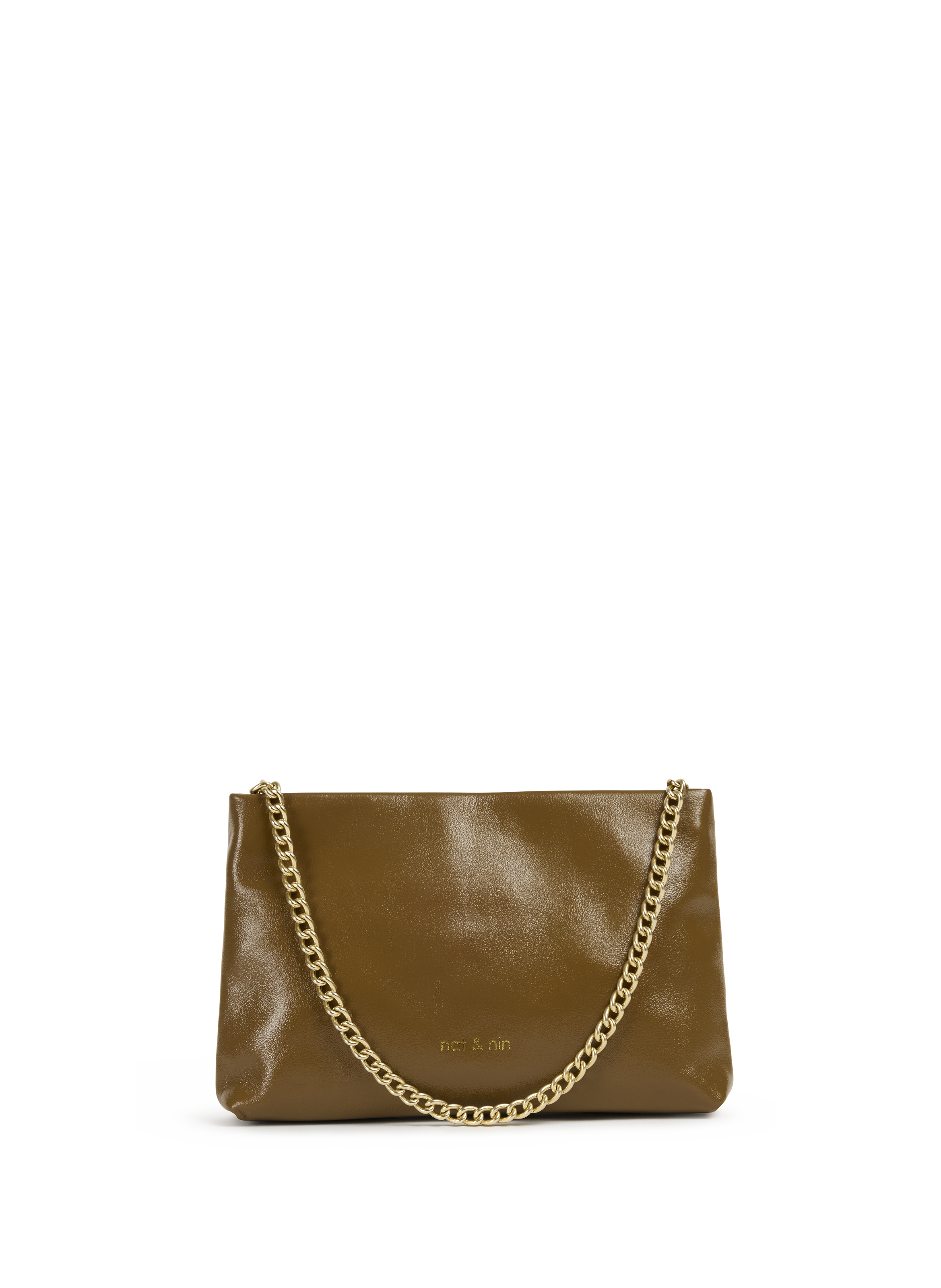 NAT & NIN Molly chain clutch bag Brown