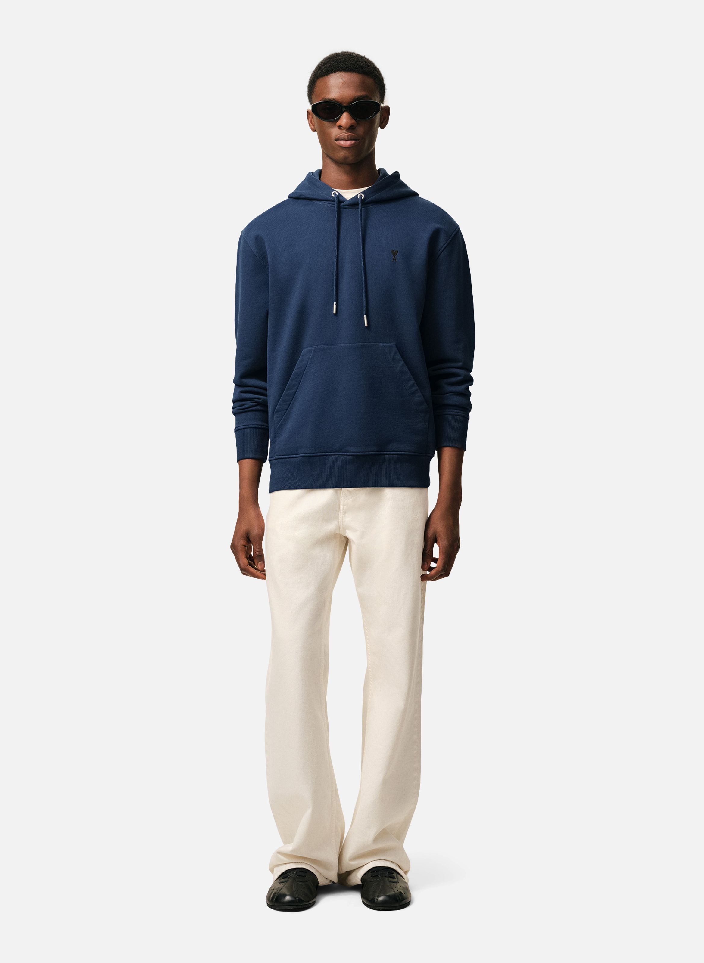 Hoodie ami de coeur en coton AMI PARIS Bleu