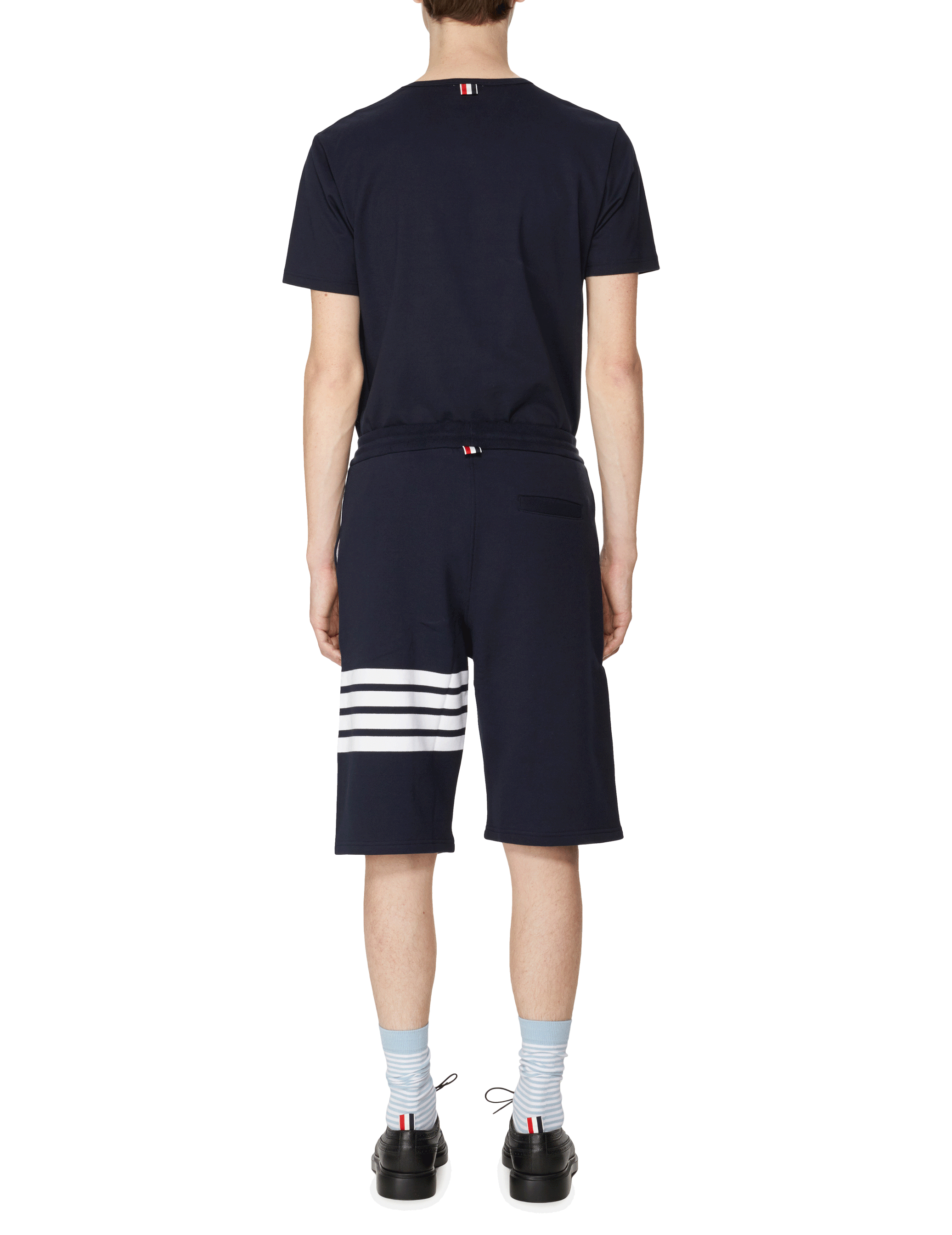 Striped cotton shorts THOM BROWNE Blue