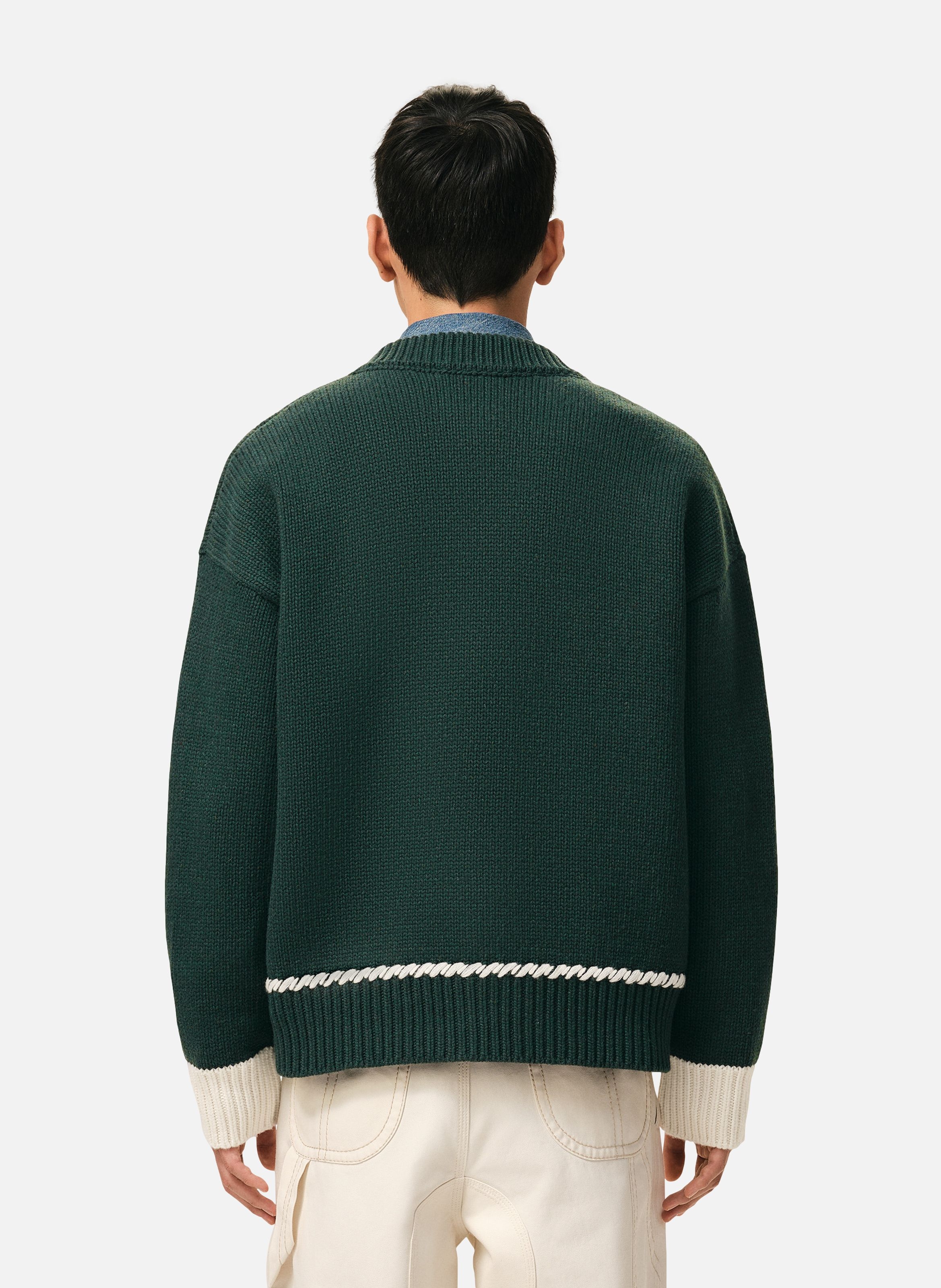 Cardigan ami de coeur unisexe en laine AMI PARIS Vert