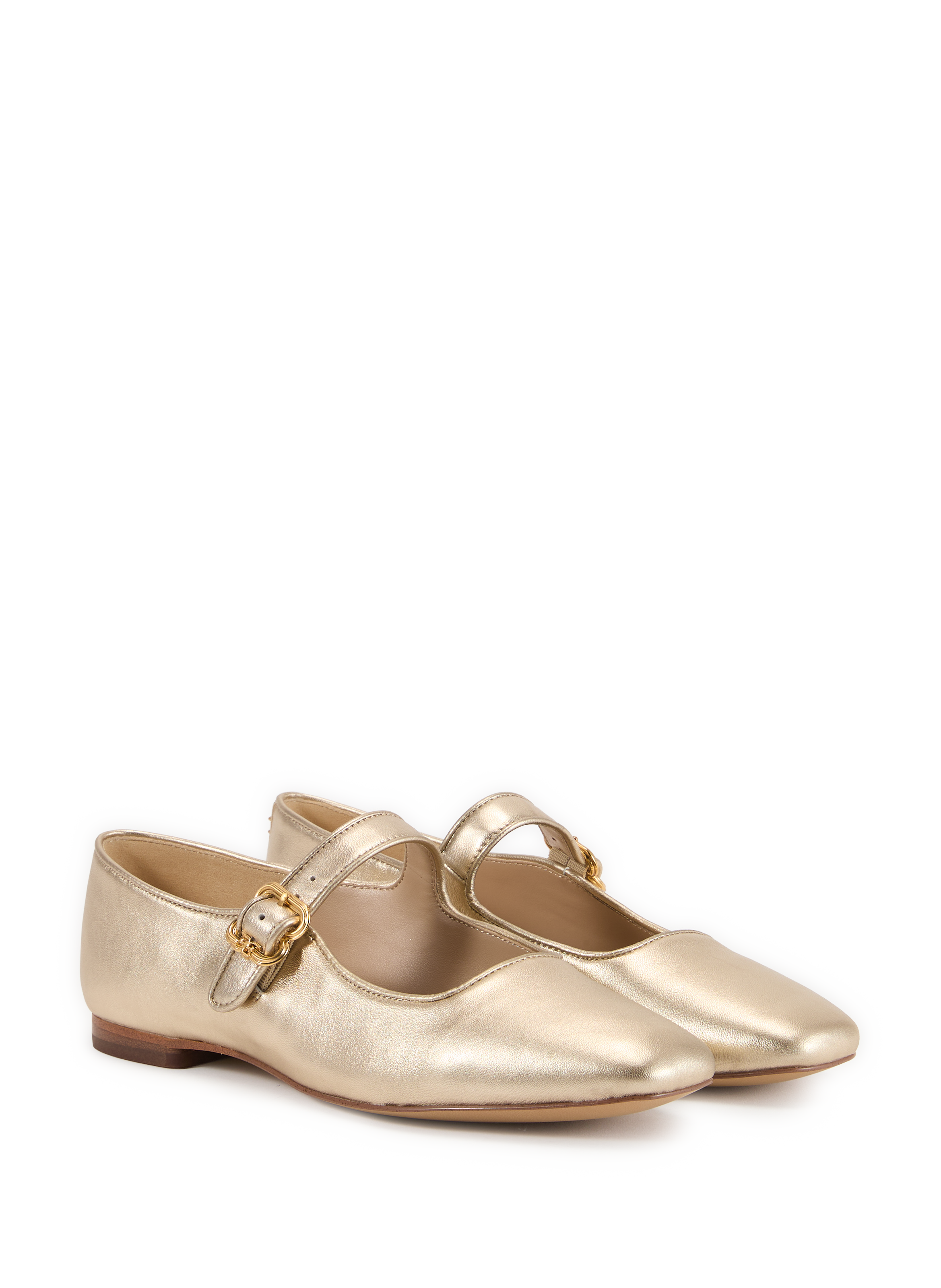 Ballerines à boucle Michaela brillantes en cuir SAM EDELMAN Doré