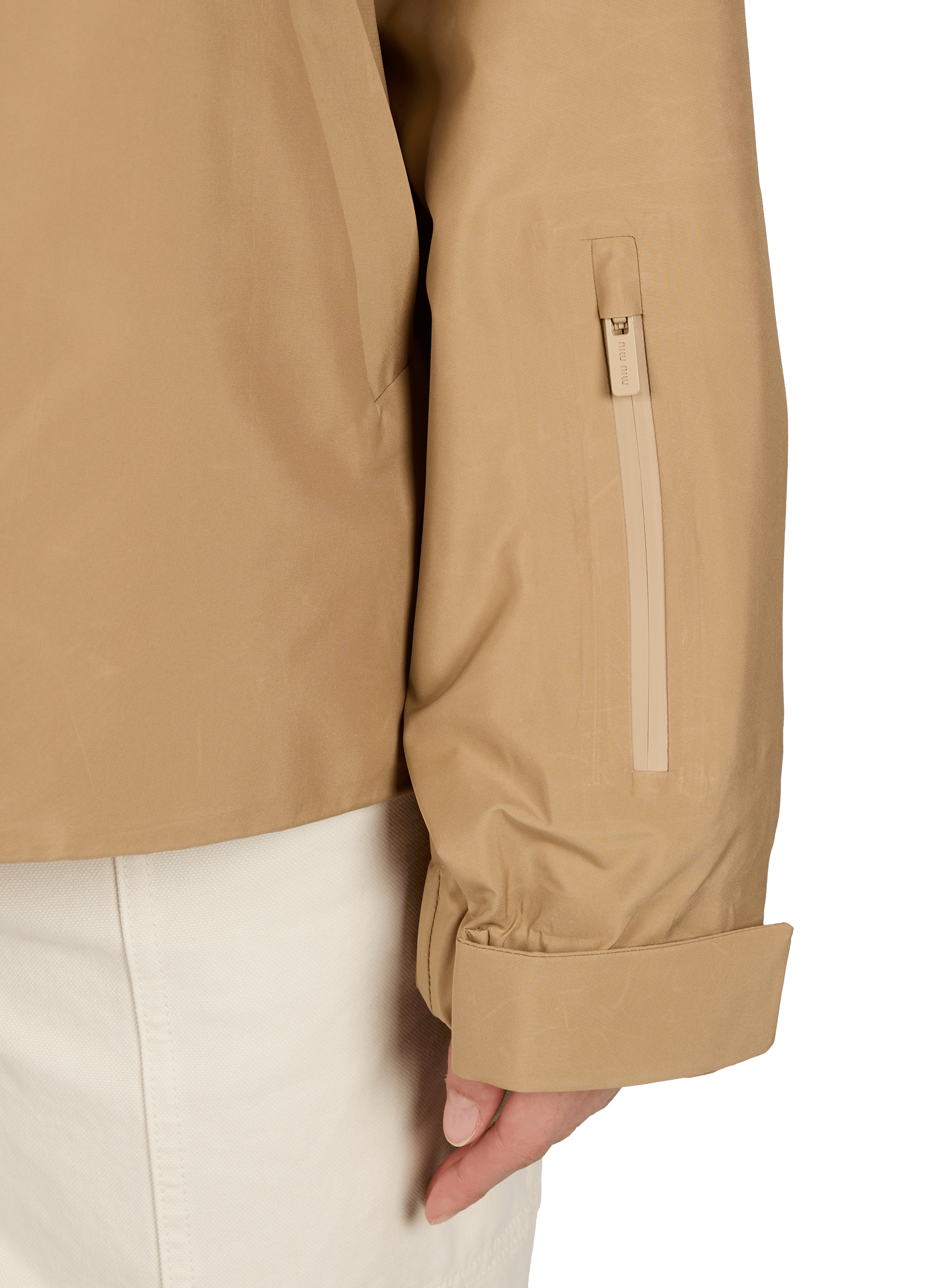 Oversized jacket with a classic collar MIU MIU Beige