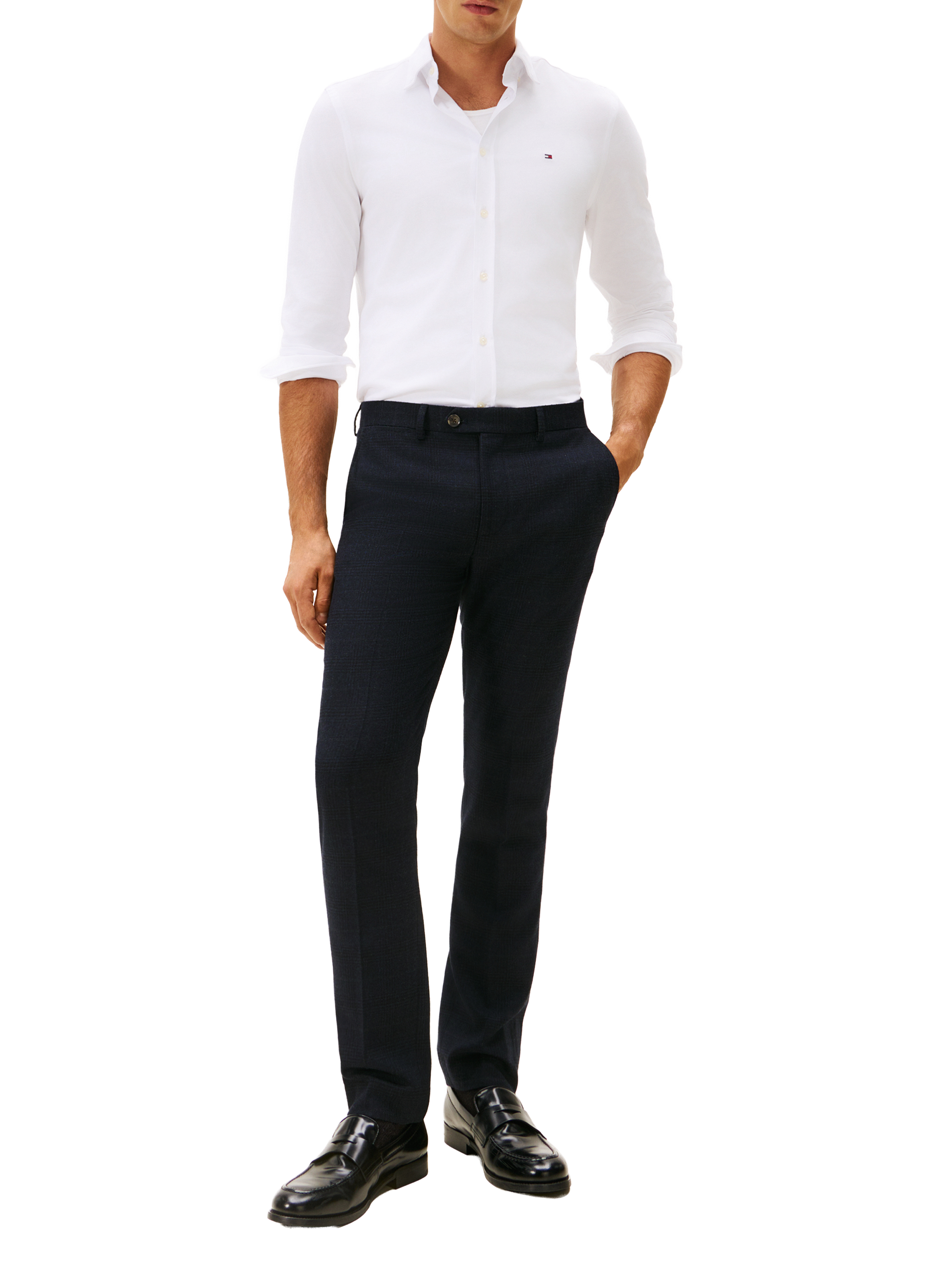 Chemise droite en coton TOMMY HILFIGER Blanc