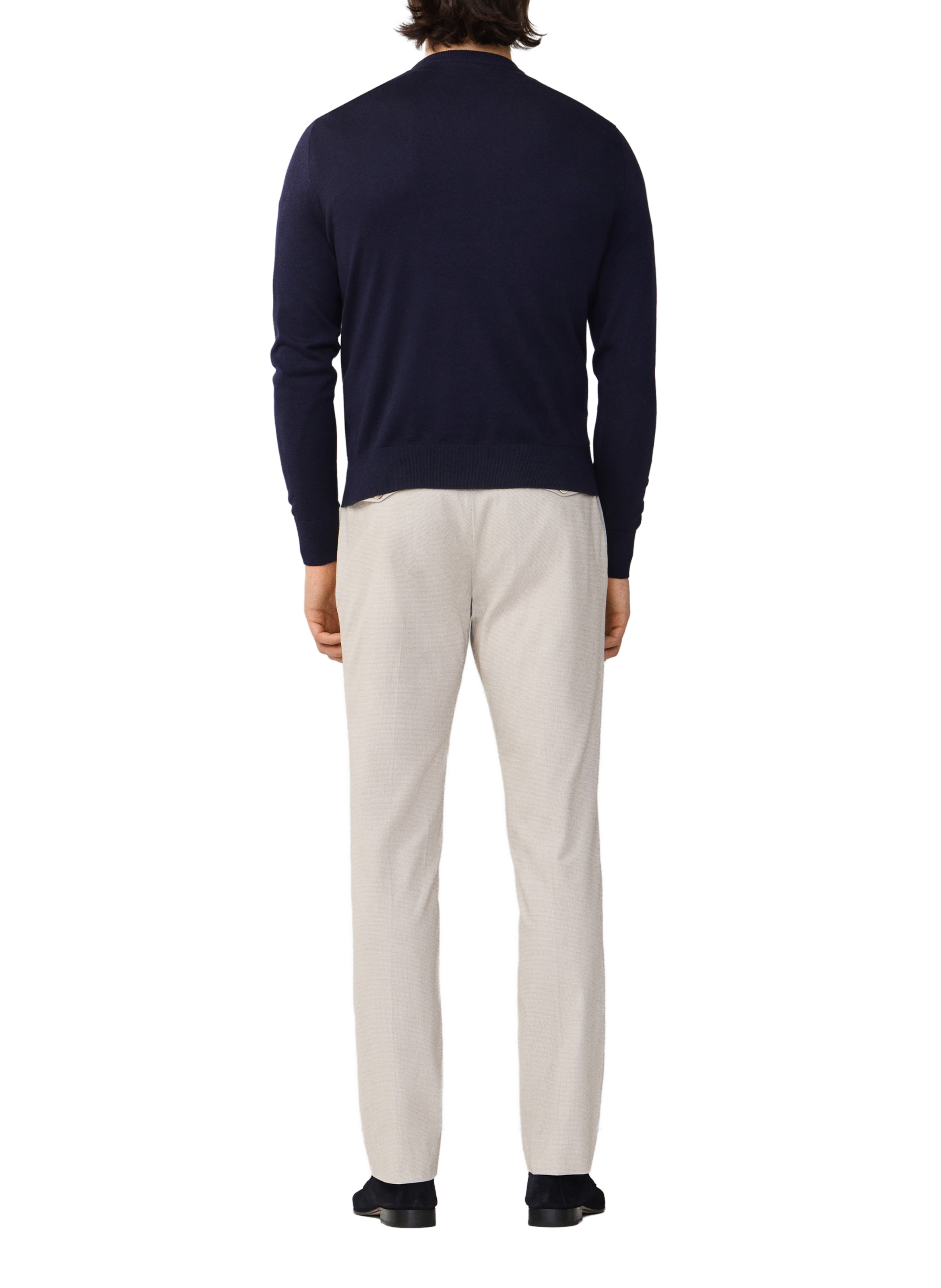 Round neck sweater in cotton and silk HACKETT Blue