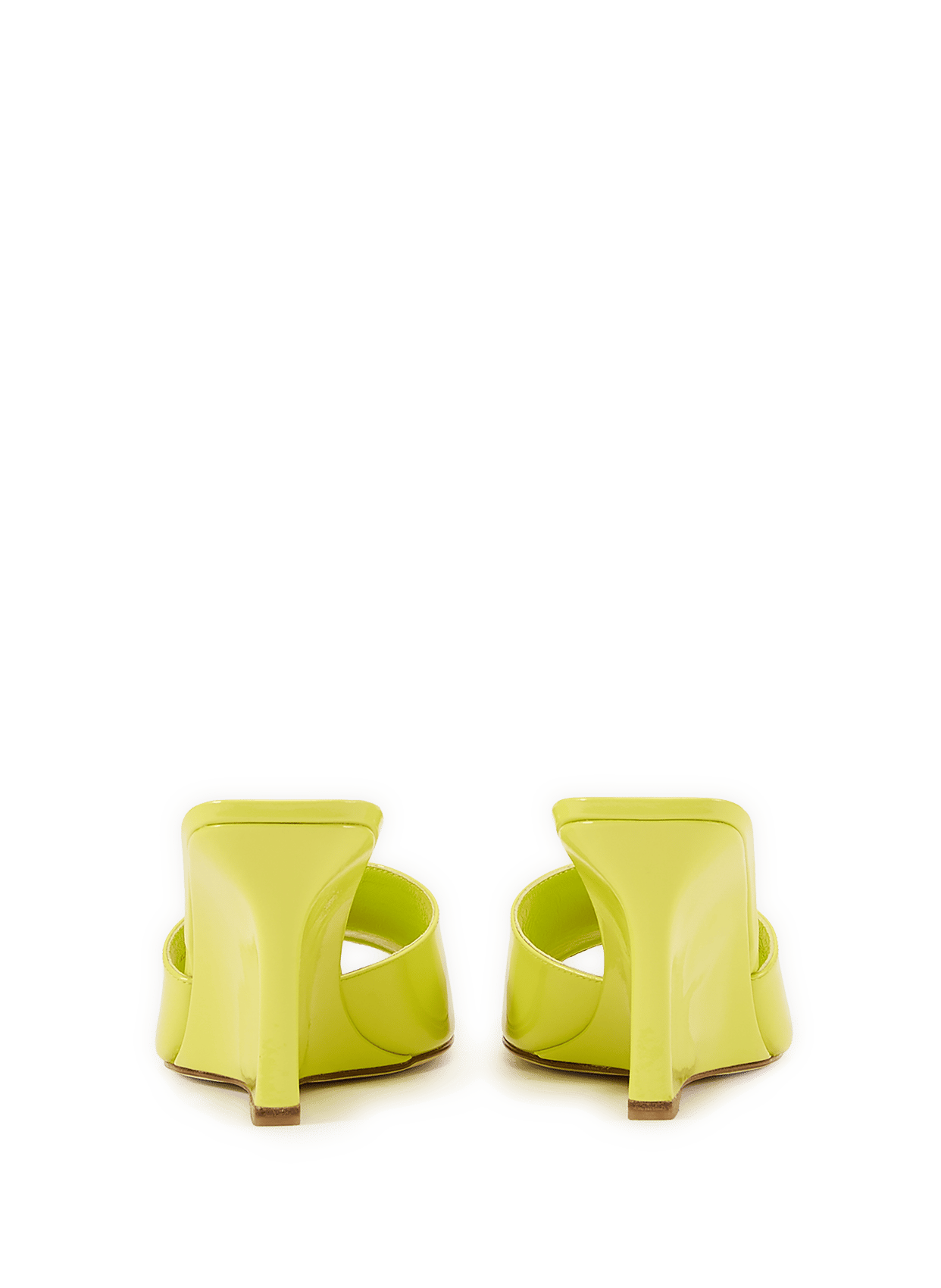 Vinnie Wedge 85 Patent Leather Mules STUART WEITZMAN Yellow