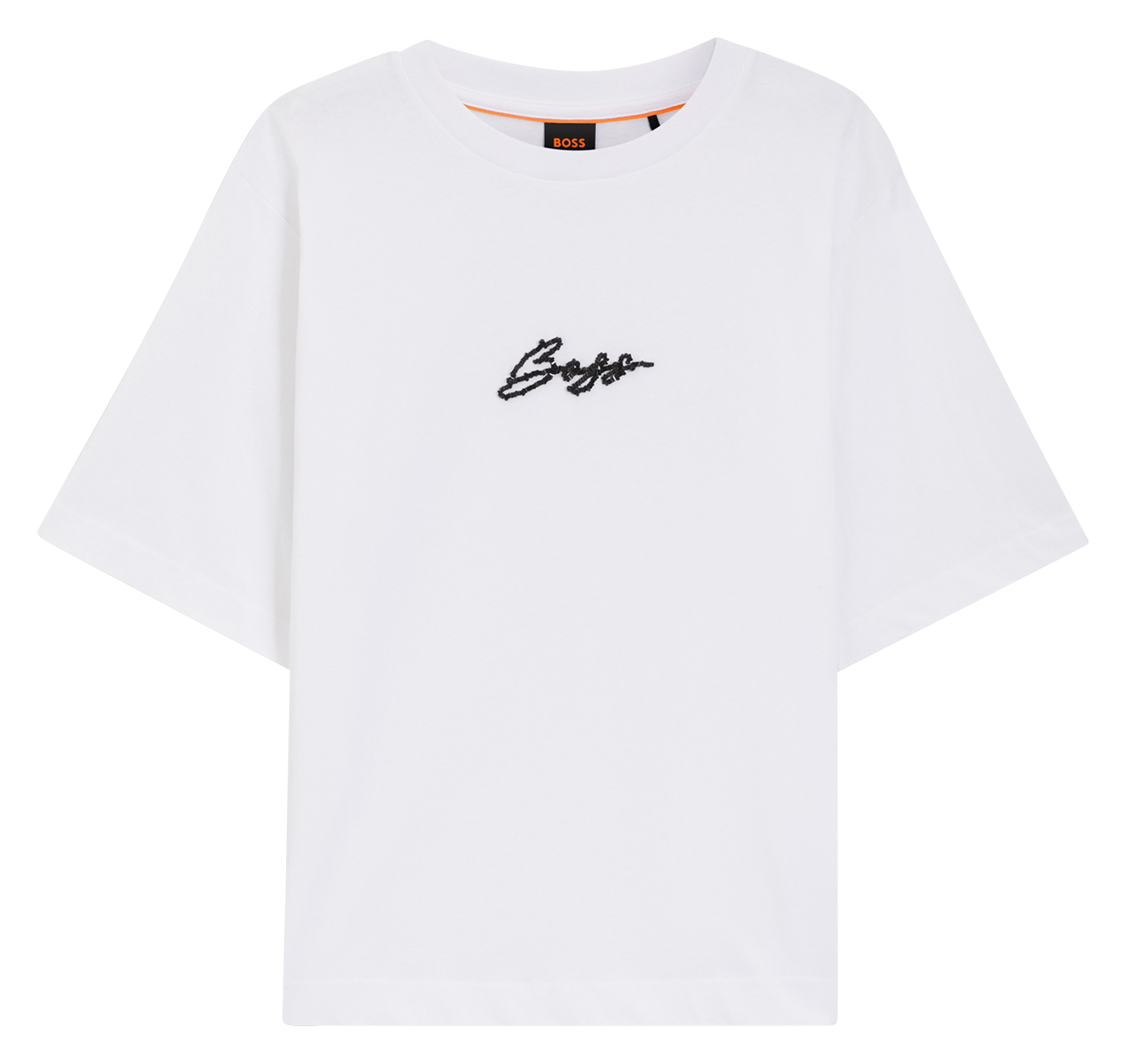 Tee-shirt col rond en coton BOSS Blanc