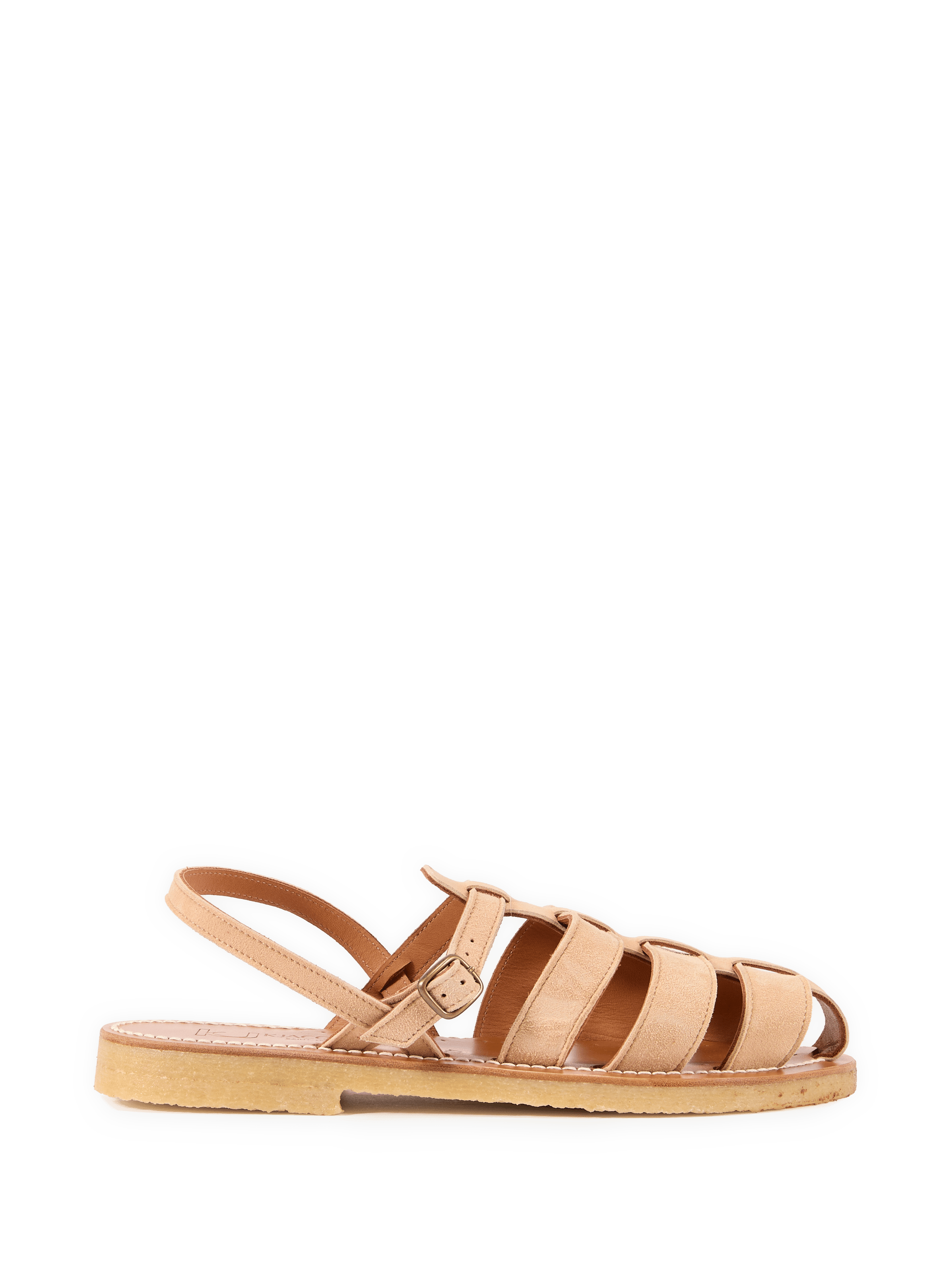 Flat leather sandals K. JACQUES Beige
