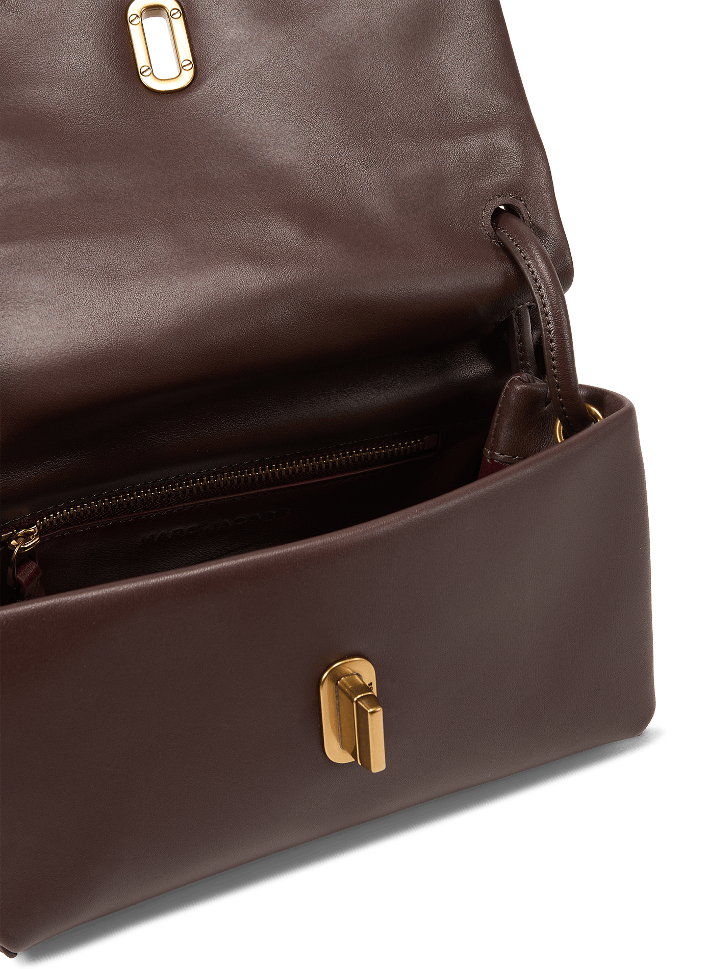 Le mini double sac en cuir lisse MARC JACOBS Marron