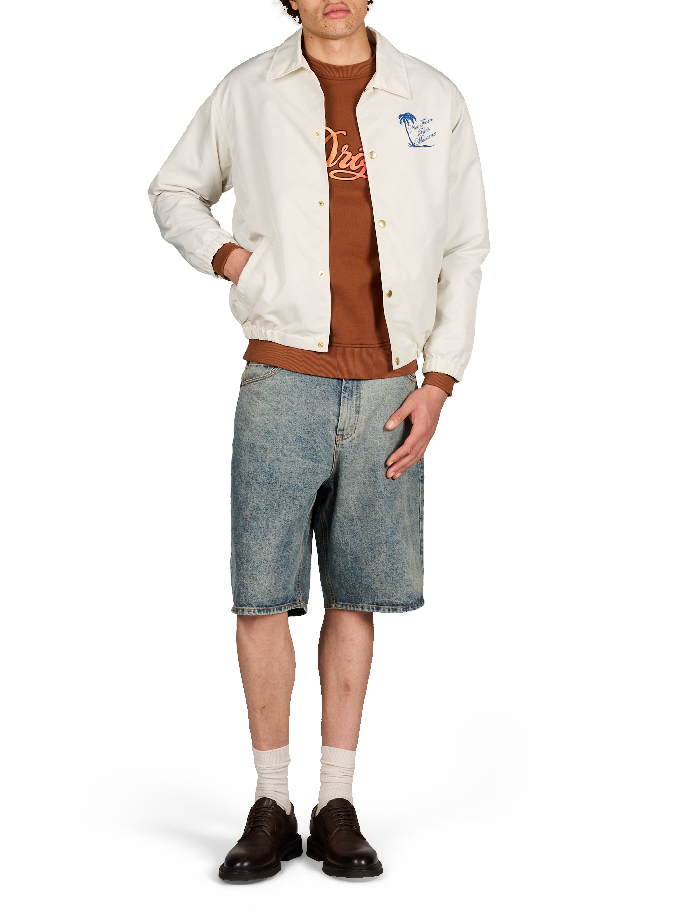 Short droit délavé en coton DAILY PAPER Bleu