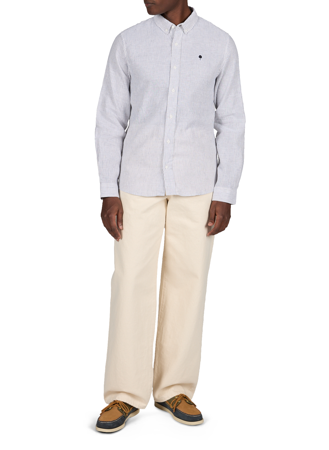 Striped Ivoy shirt in a blend of cotton and linen FAGUO Multicolour